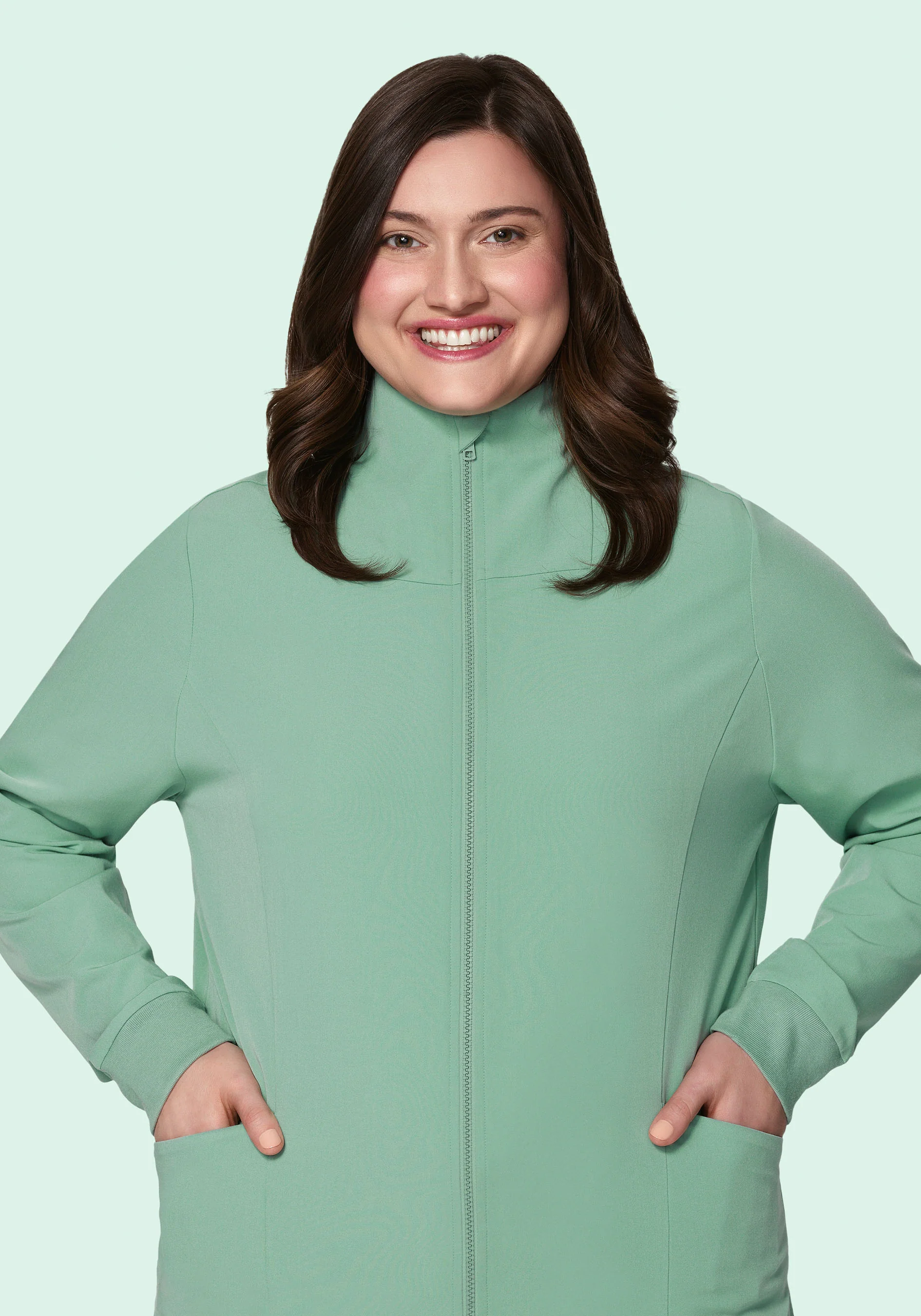 Women's Modern Scrub Jacket Jade - Image 7
