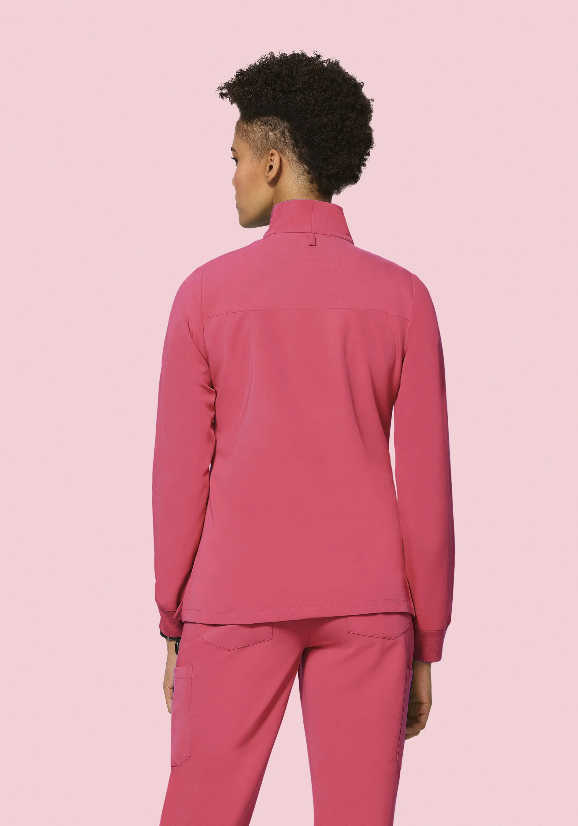 Women's Modern Scrub Jacket Jaipur Pink - Image 4