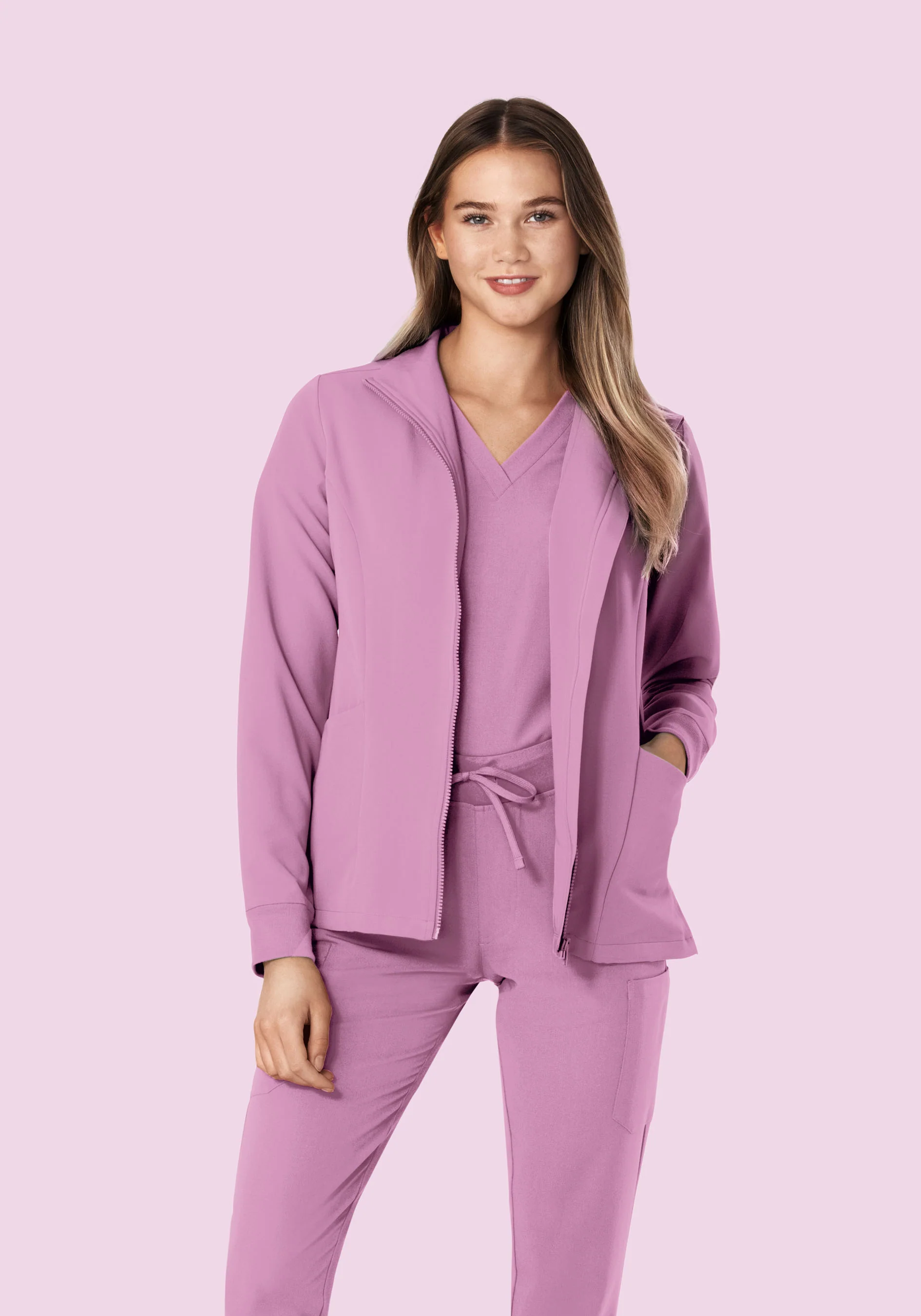 Women's Modern Scrub Jacket Lilac - Image 3