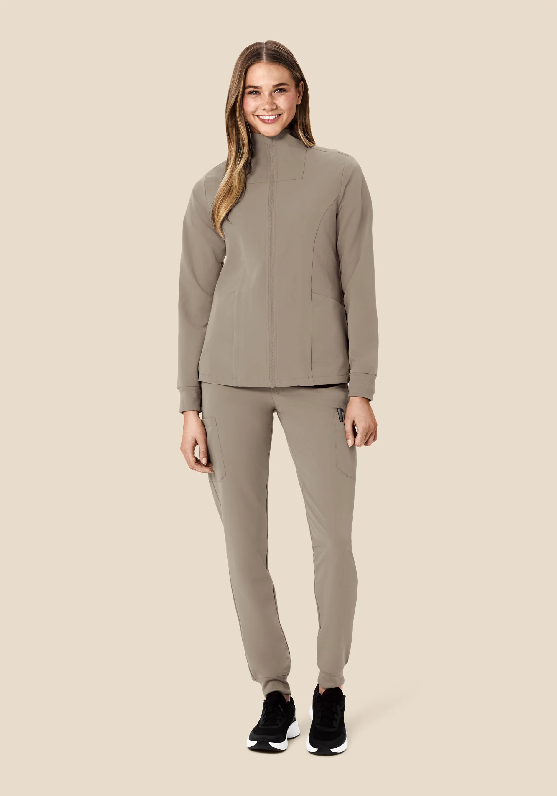 Women's Modern Scrub Jacket Macchiato - Image 5