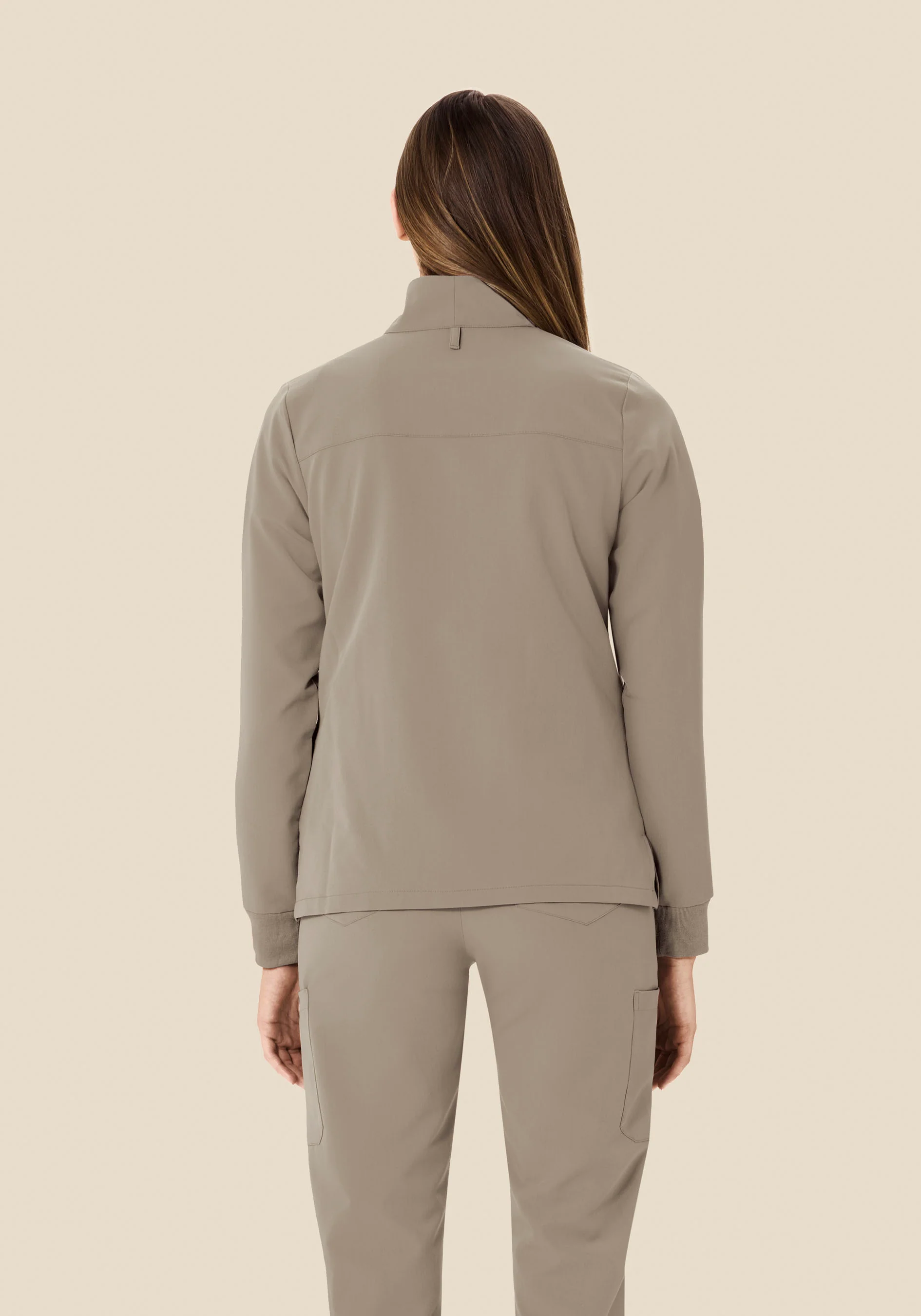 Women's Modern Scrub Jacket Macchiato - Image 6