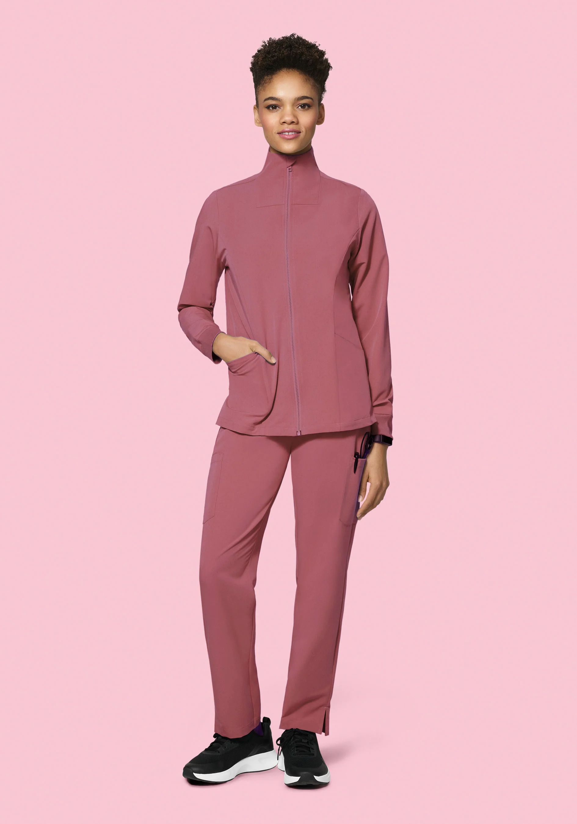 Women's Modern Scrub Jacket Mauve - Image 4