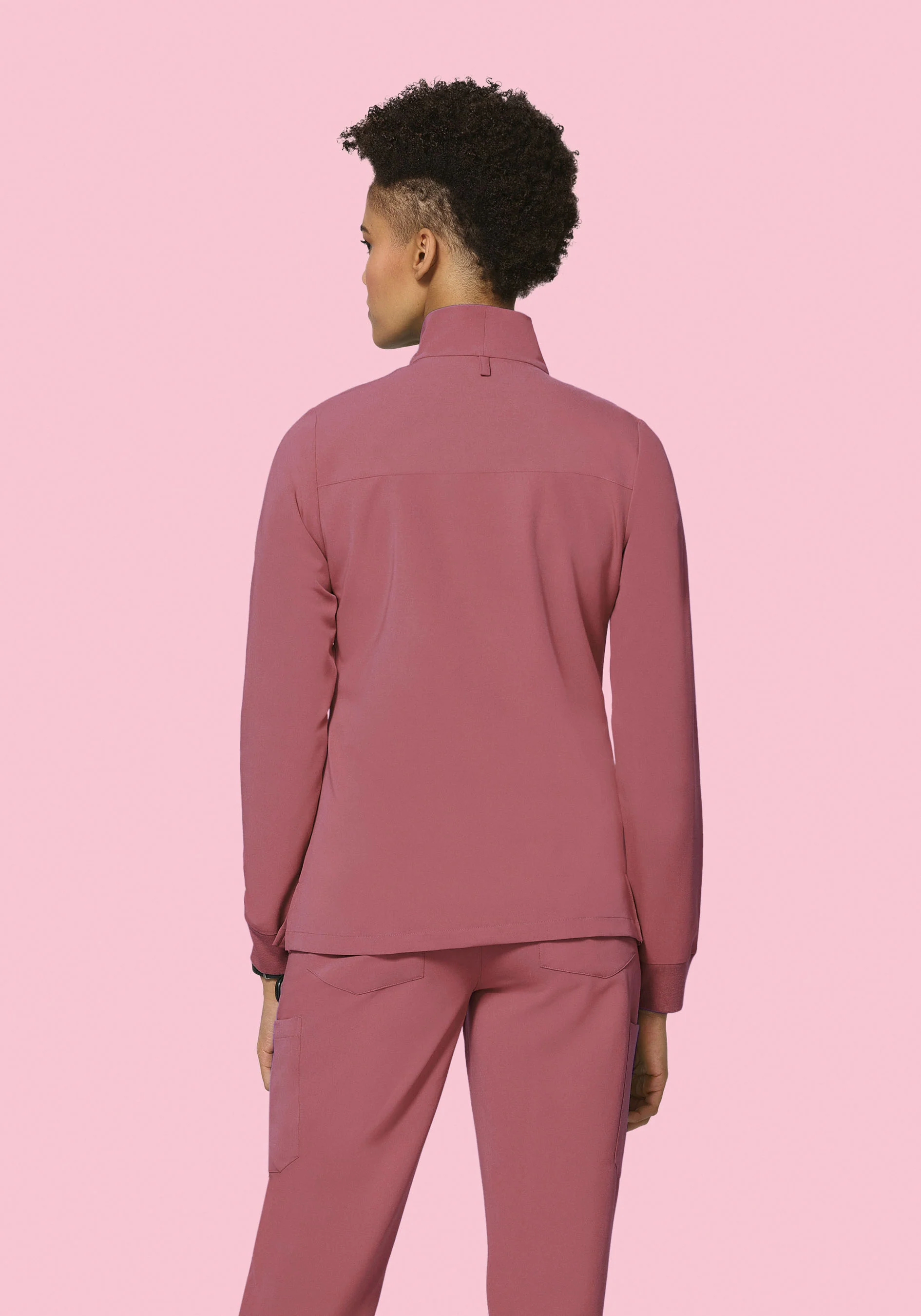 Women's Modern Scrub Jacket Mauve - Image 5