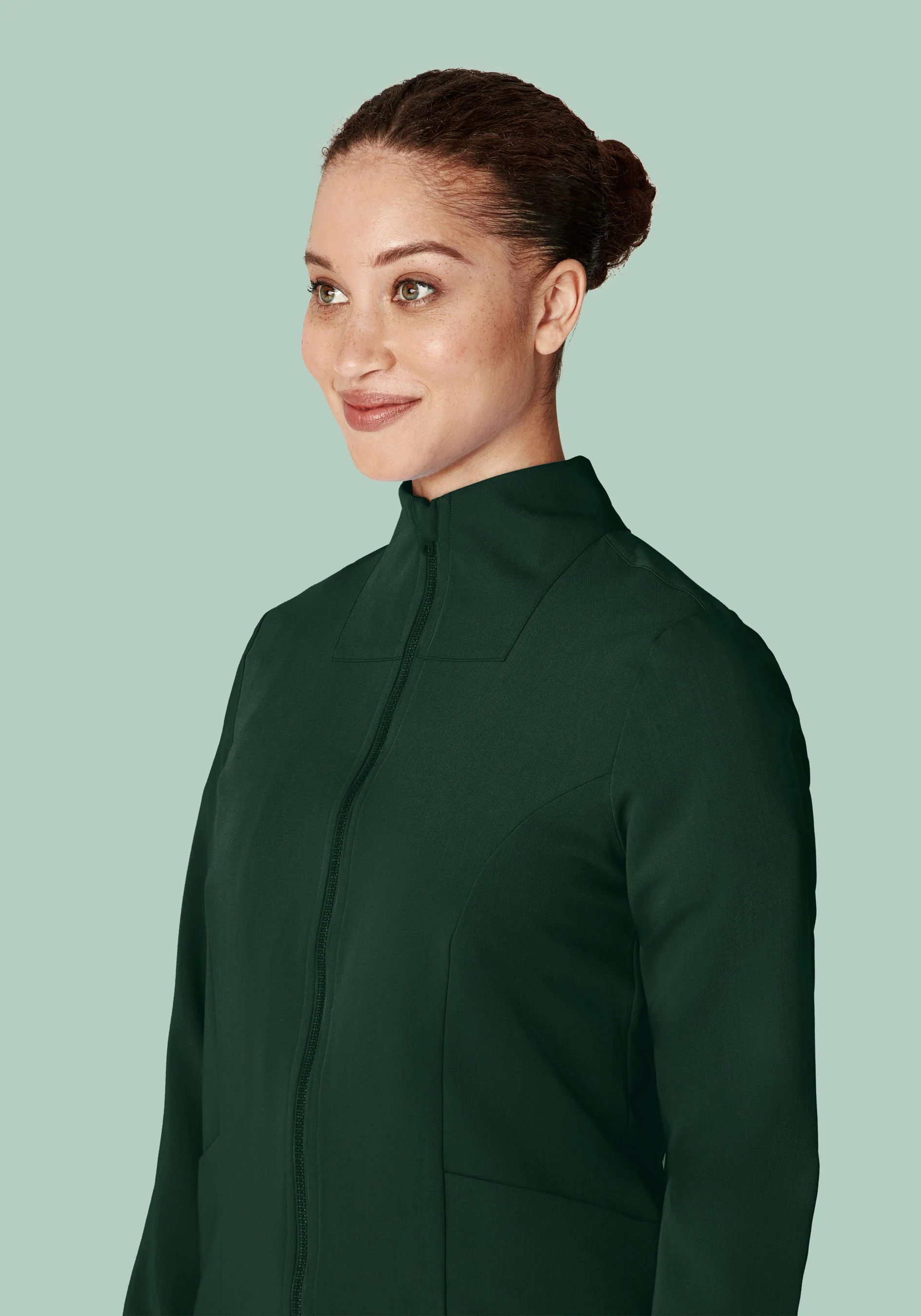 Women's Modern Scrub Jacket Midnight Green - Image 3