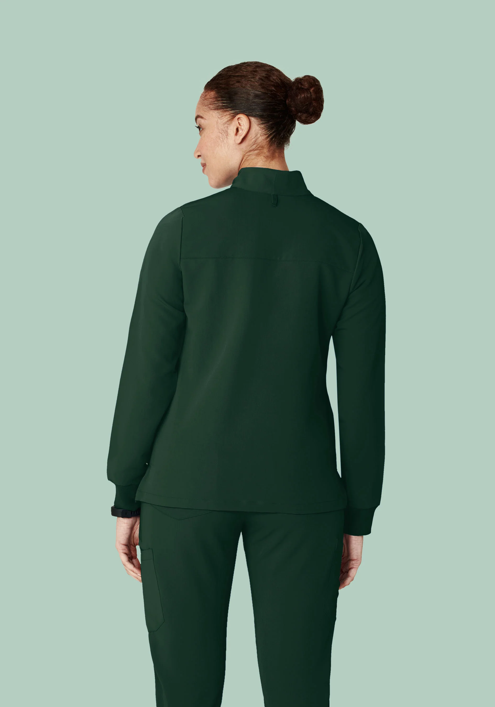 Women's Modern Scrub Jacket Midnight Green - Image 5