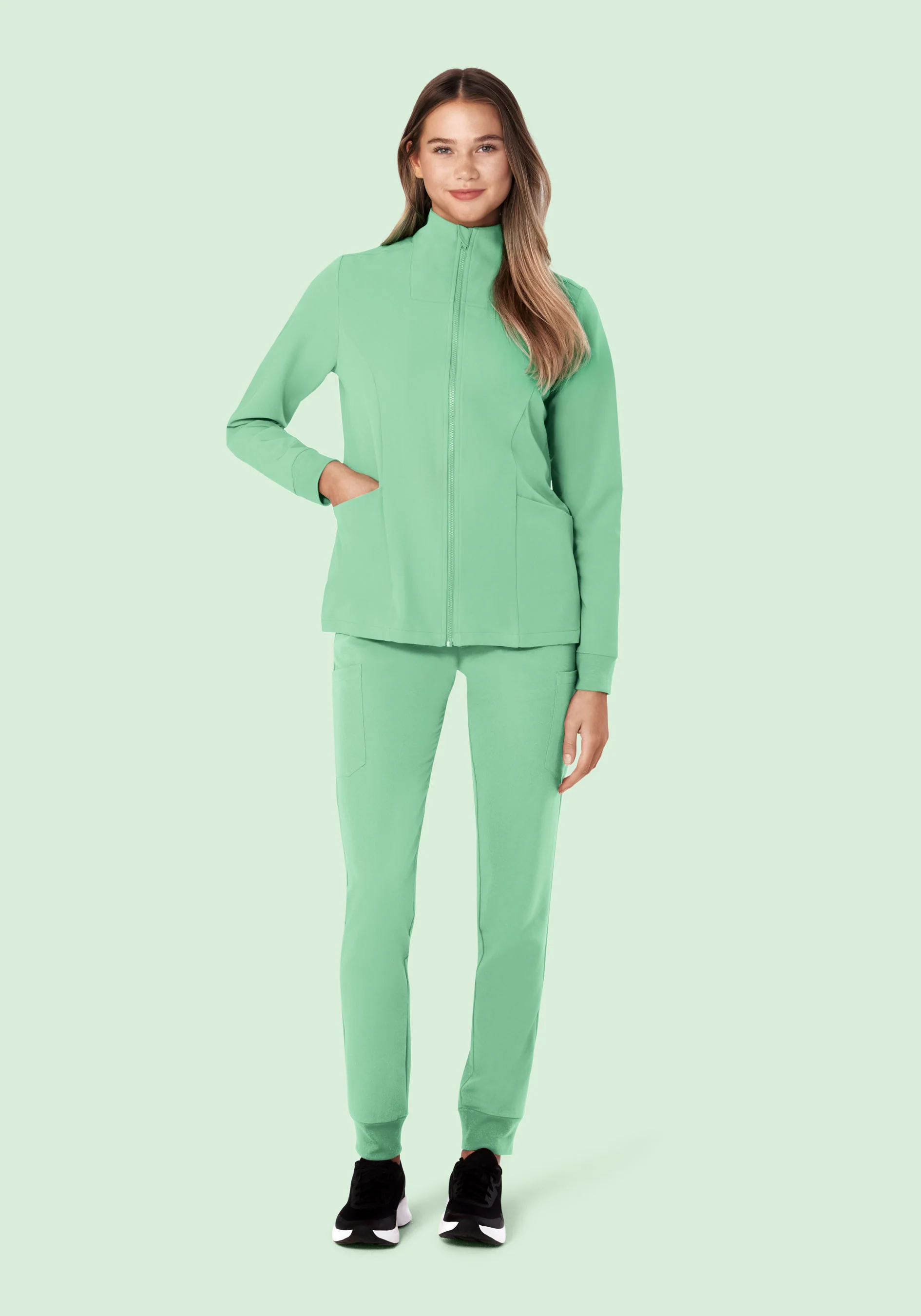Women's Modern Scrub Jacket Mint - Image 3