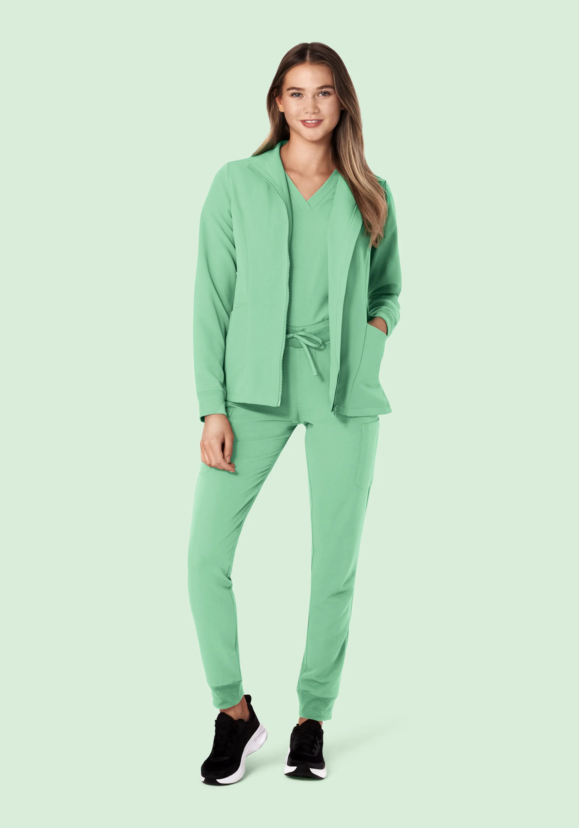 Women's Modern Scrub Jacket Mint - Image 4