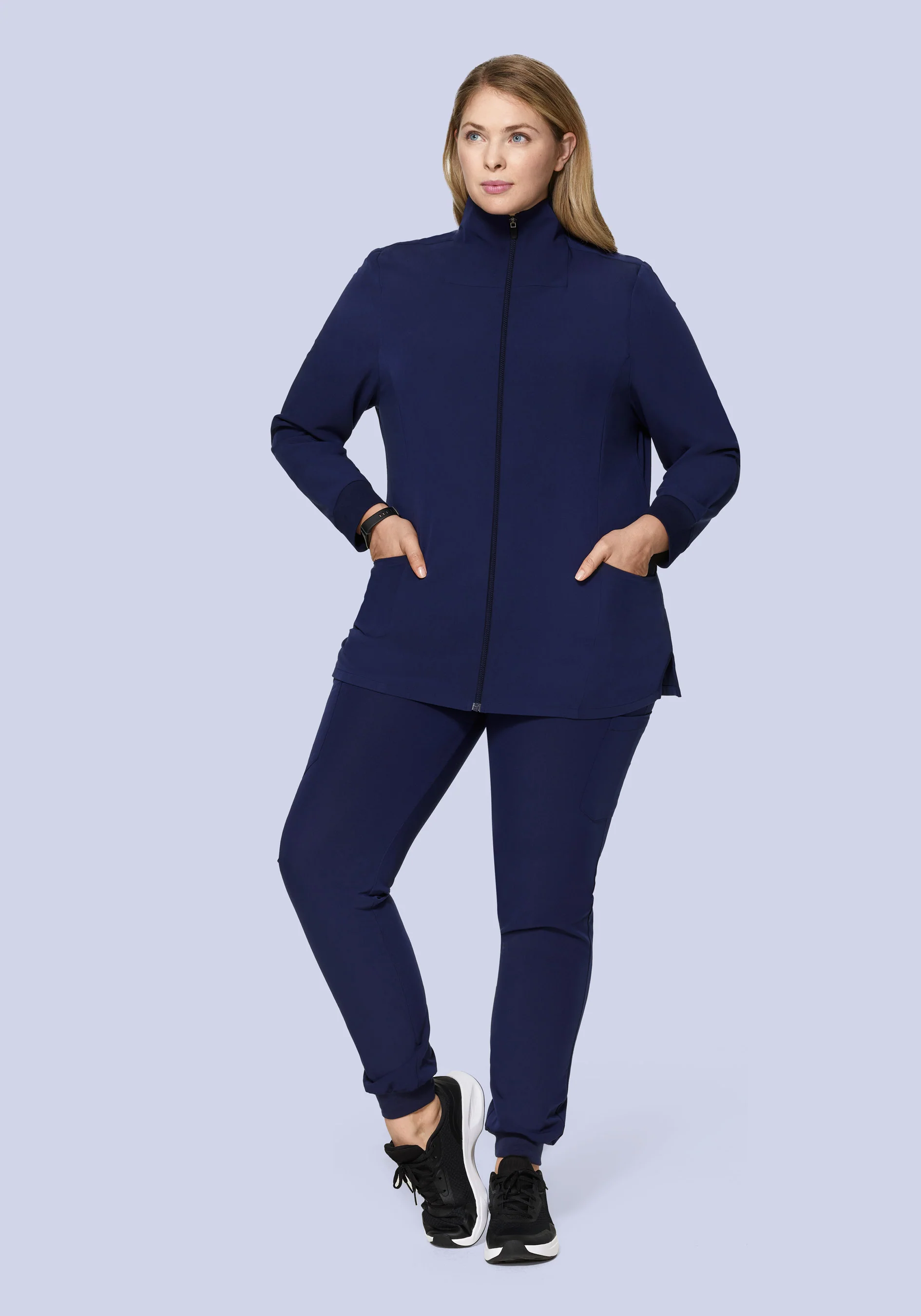 Women's Modern Scrub Jacket Navy - Image 6