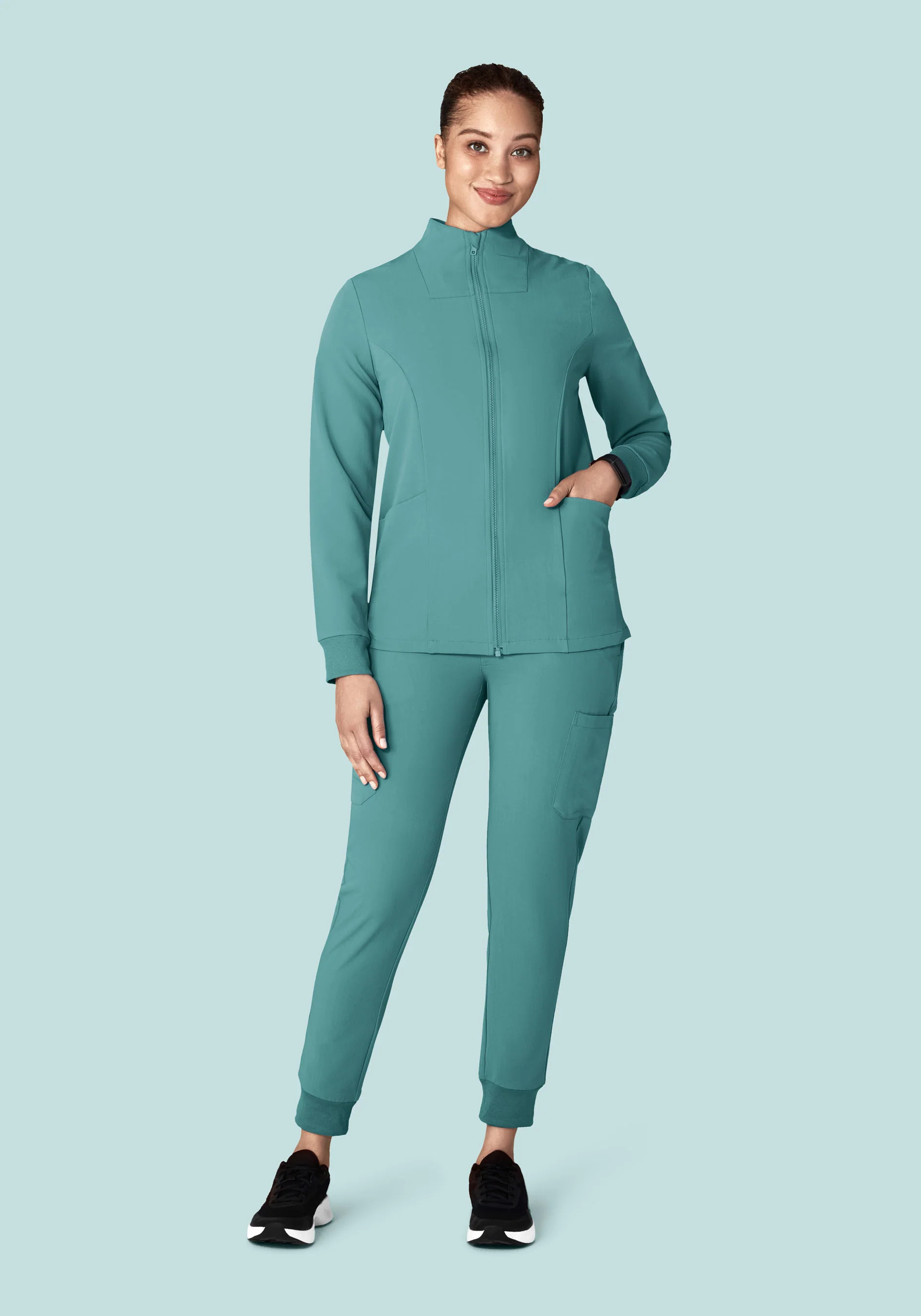 Women's Modern Scrub Jacket Oasis - Image 4