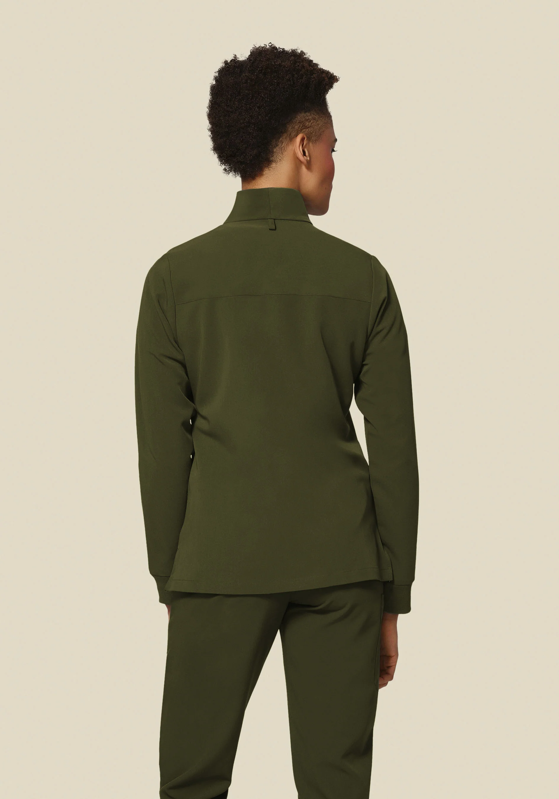 Women's Modern Scrub Jacket Olive - Image 4