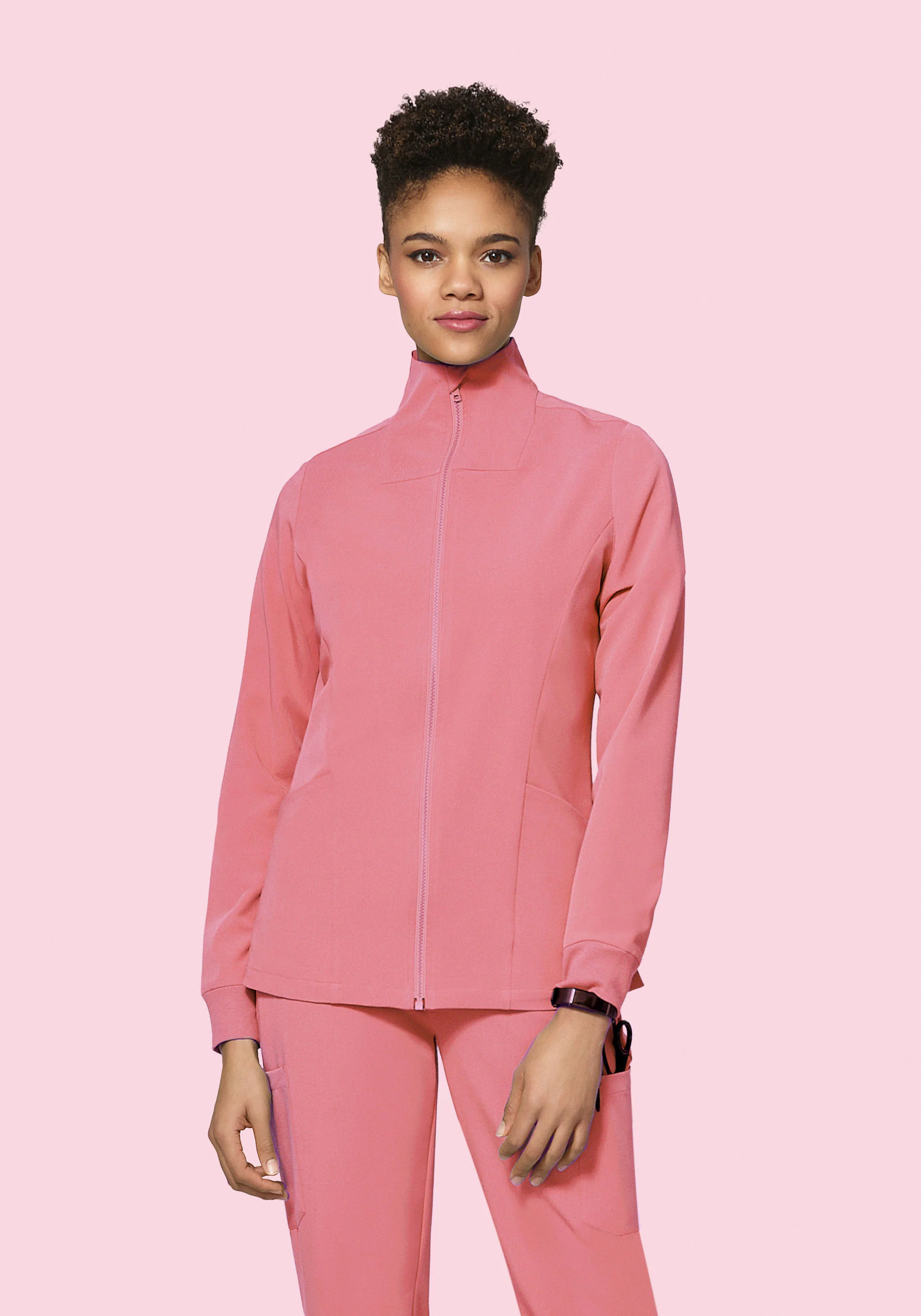 Women's Modern Scrub Jacket Peony - Image 4
