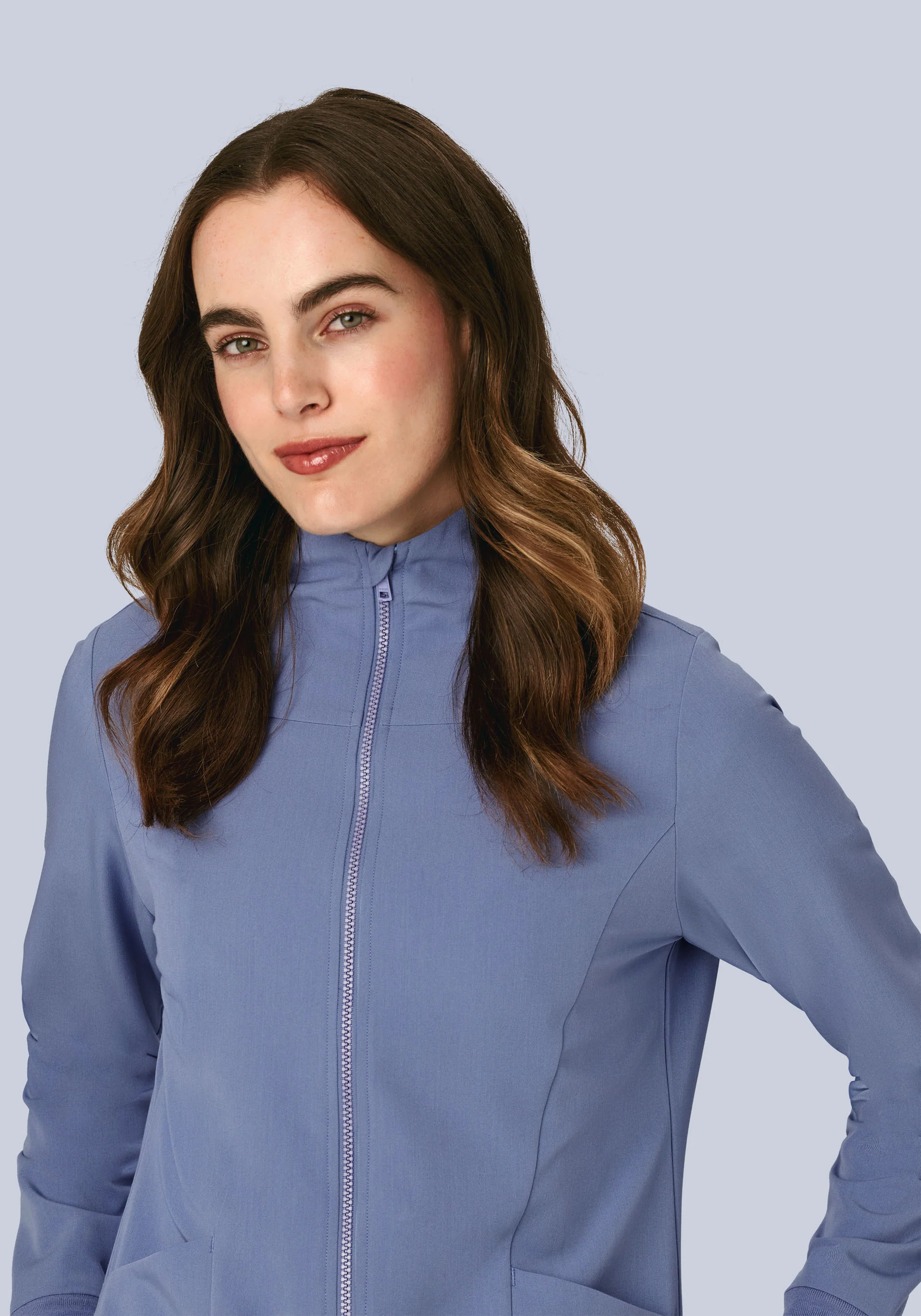 Women's Modern Scrub Jacket Periwinkle - Image 3