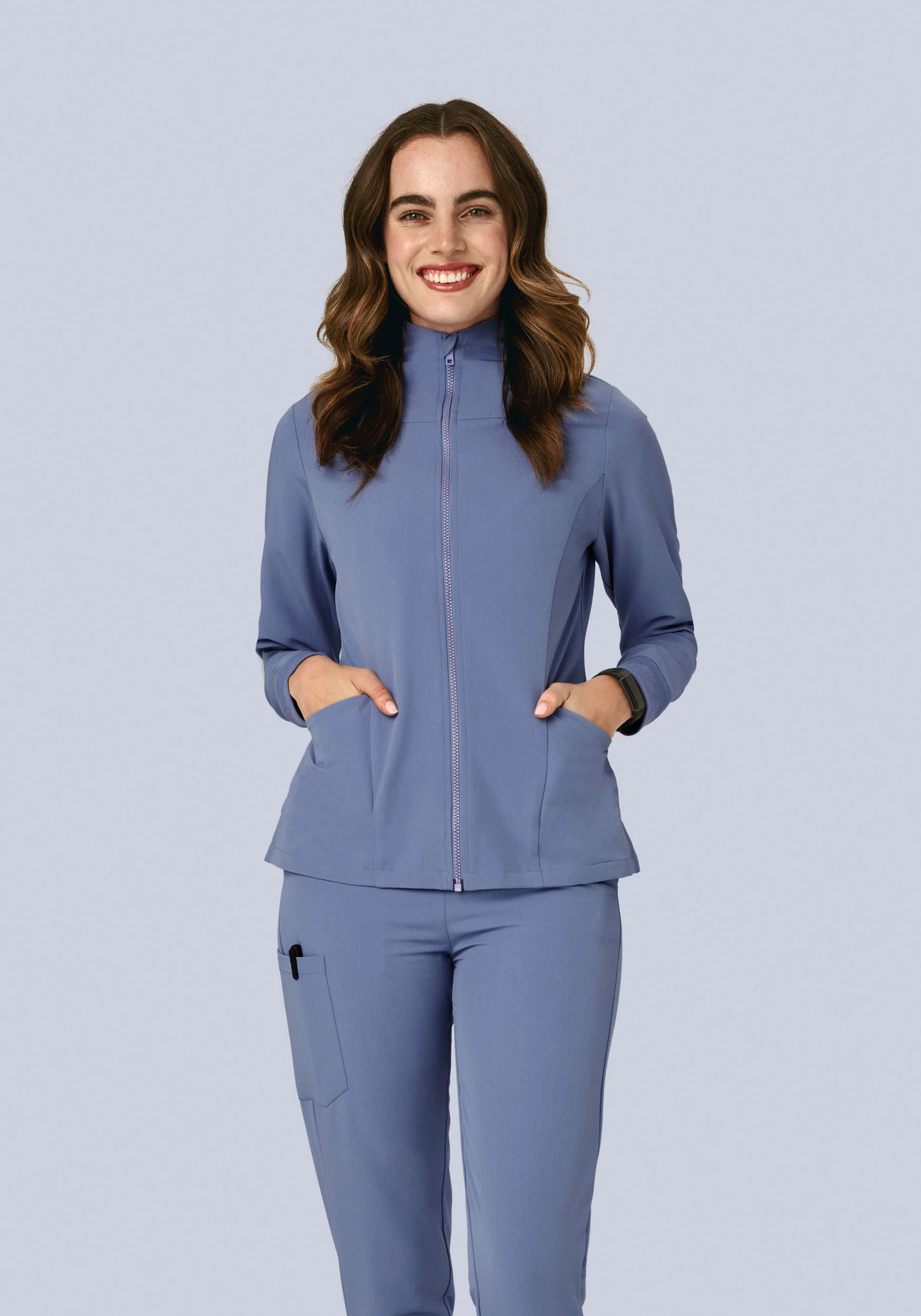 Women's Modern Scrub Jacket Periwinkle - Image 5