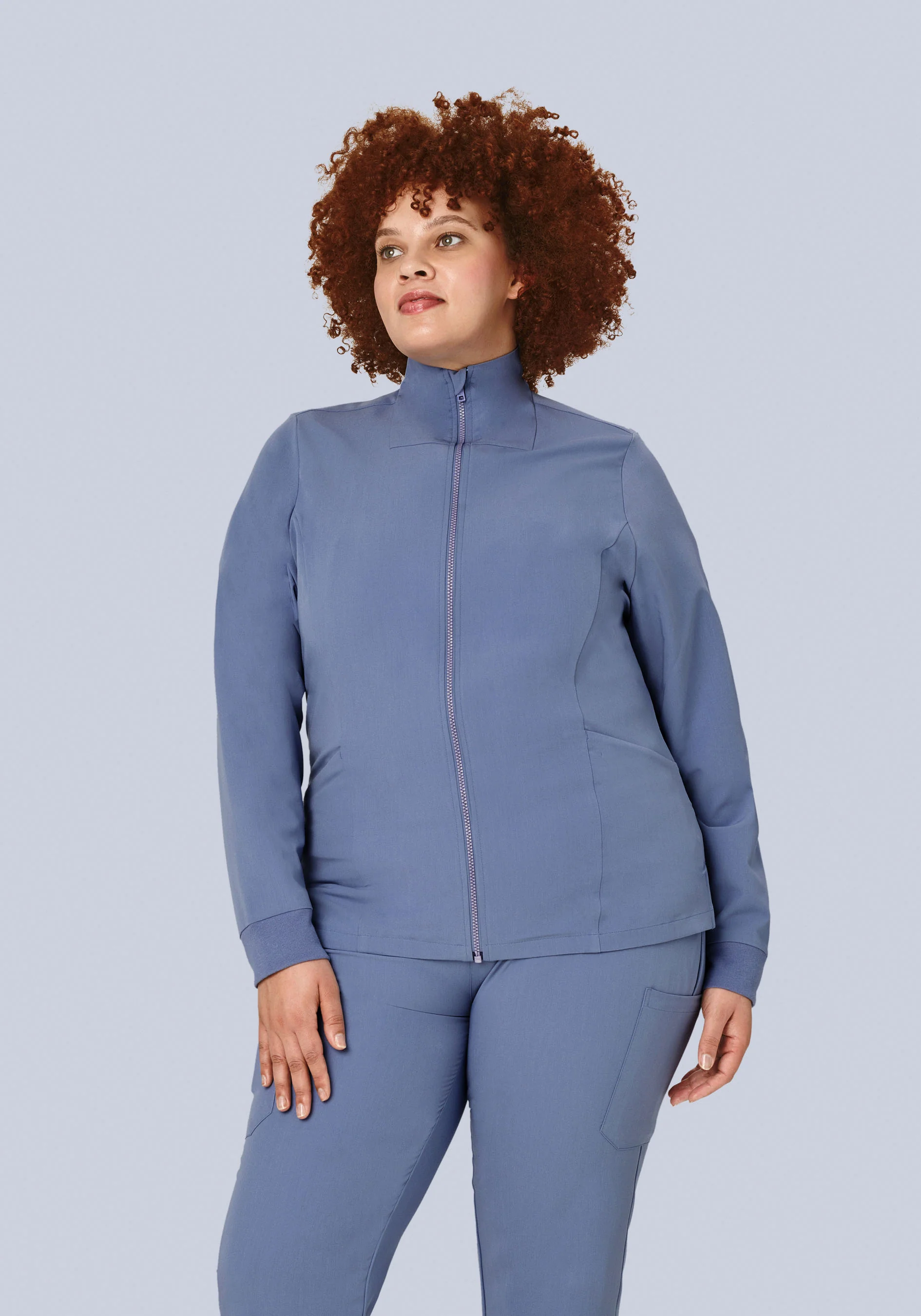 Women's Modern Scrub Jacket Periwinkle - Image 6