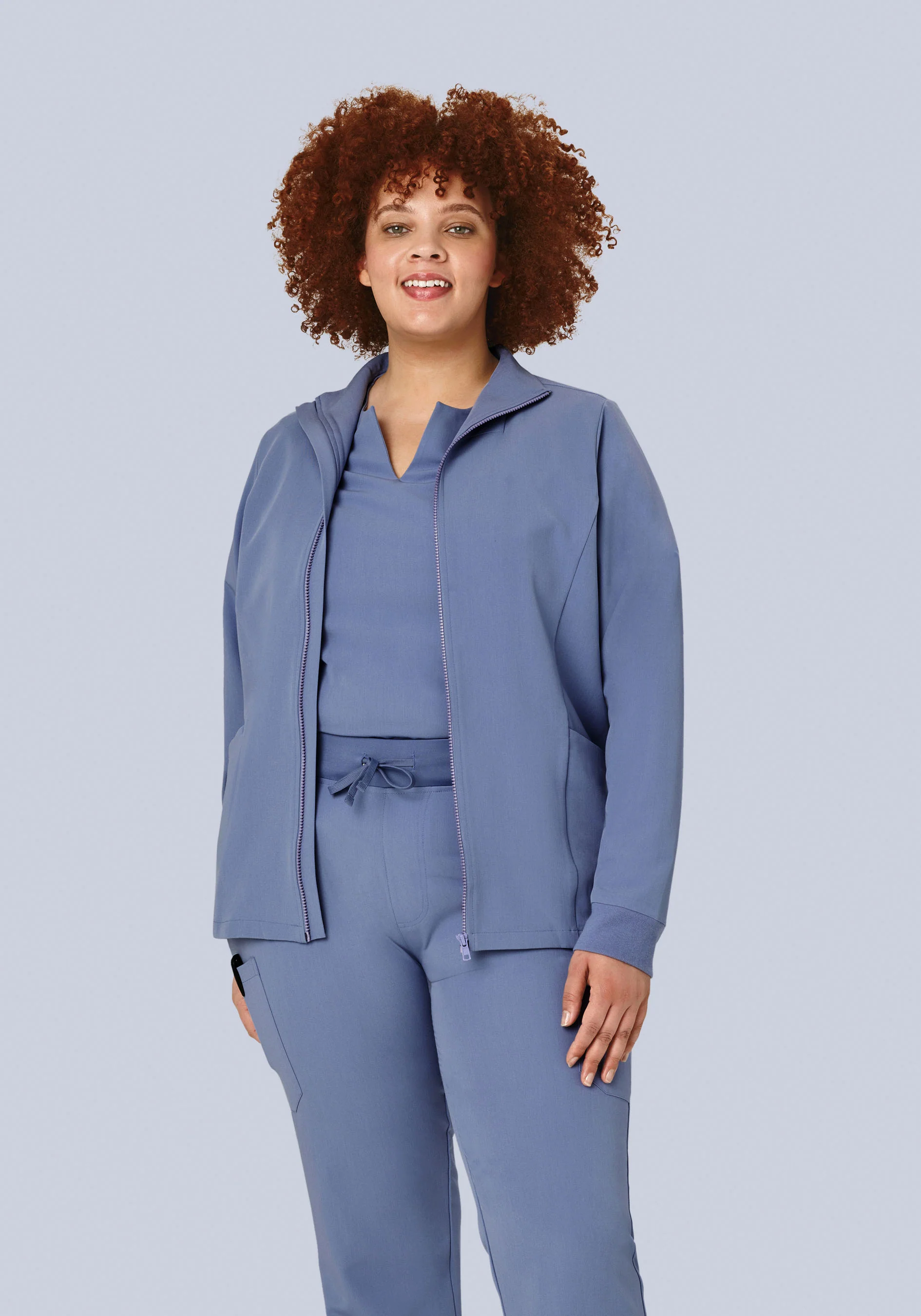 Women's Modern Scrub Jacket Periwinkle - Image 7
