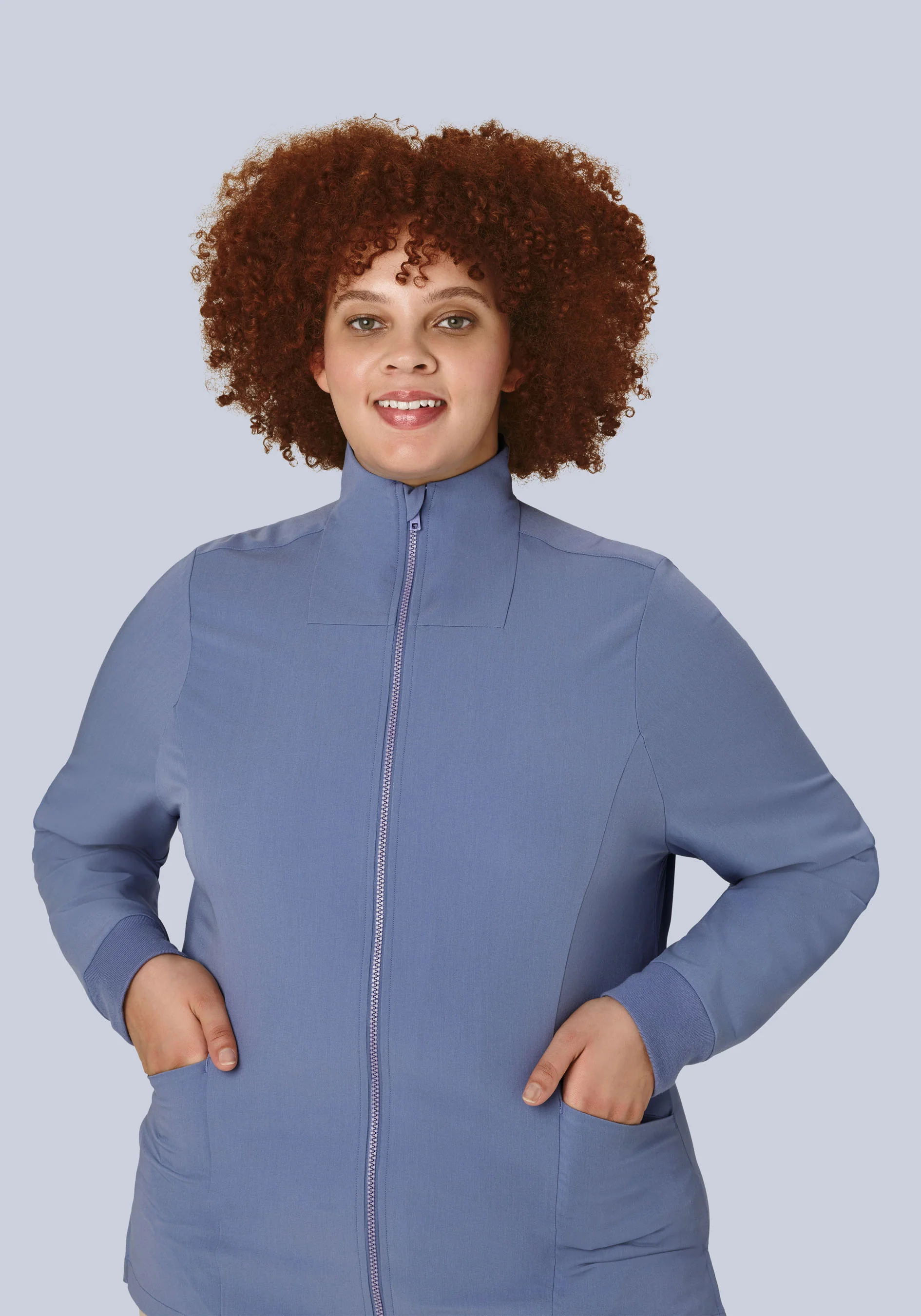 Women's Modern Scrub Jacket Periwinkle - Image 8