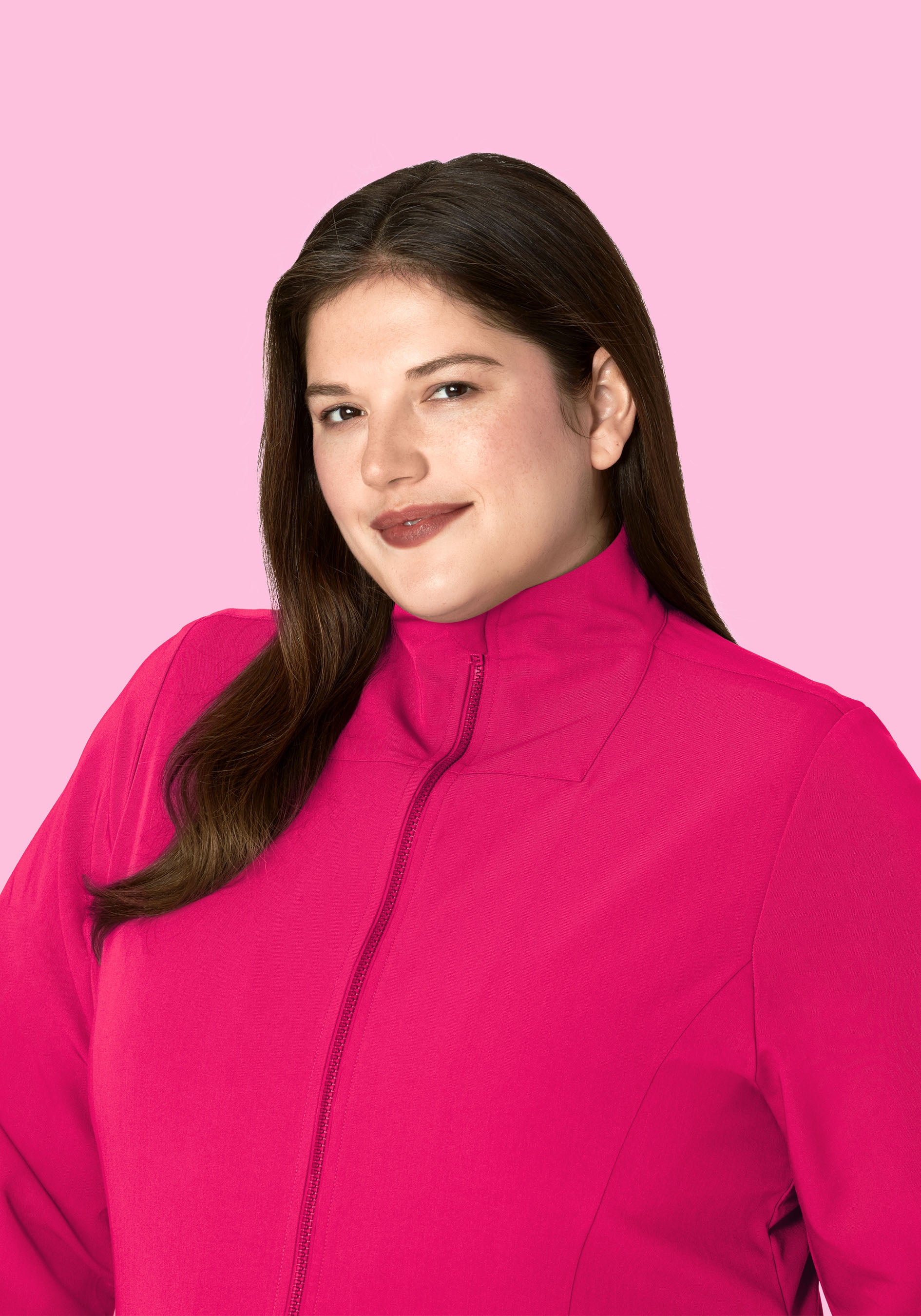 Women's Modern Scrub Jacket Raspberry - Image 5