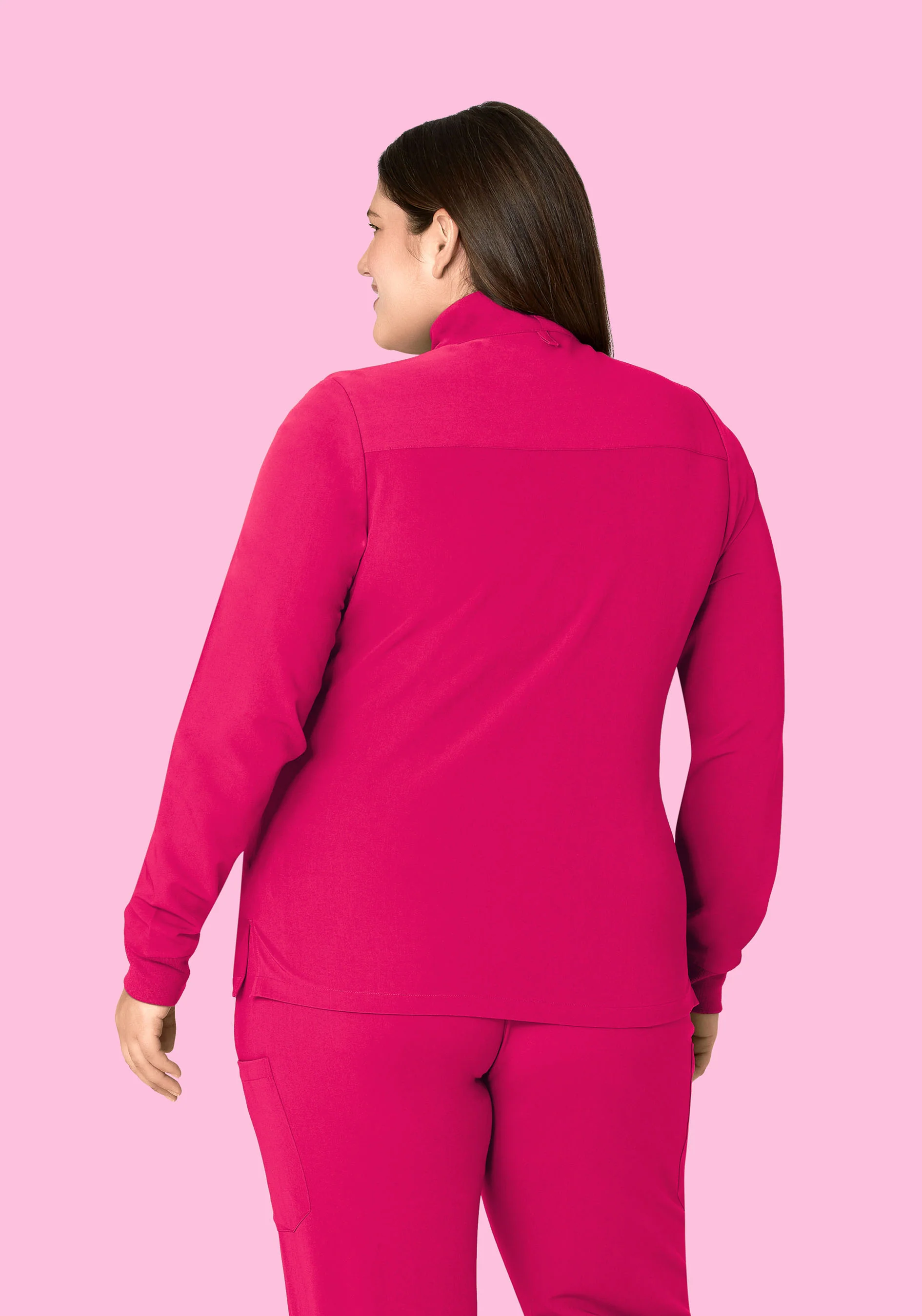 Women's Modern Scrub Jacket Raspberry - Image 7