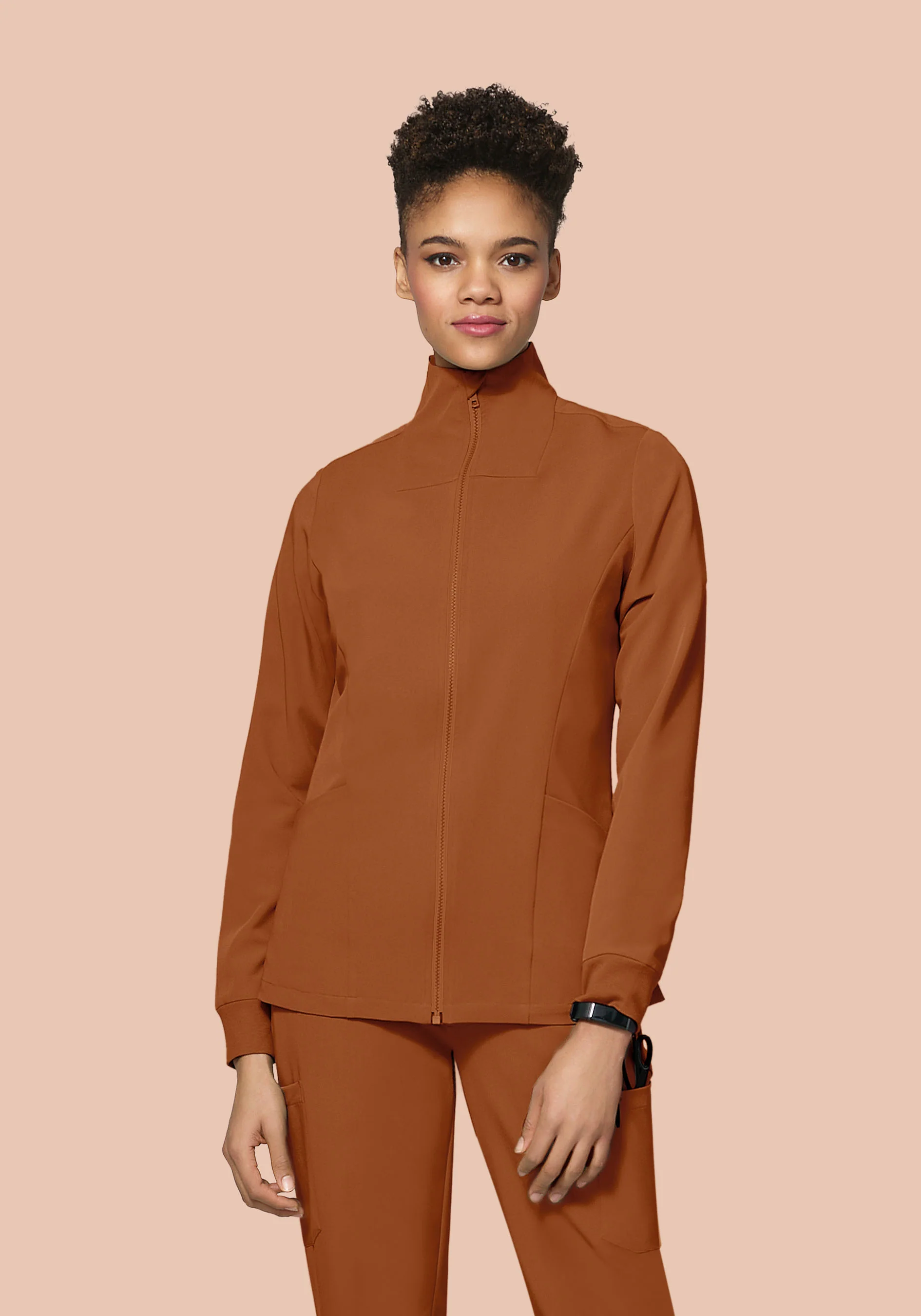 Women's Modern Scrub Jacket Roasted Pecan - Image 4