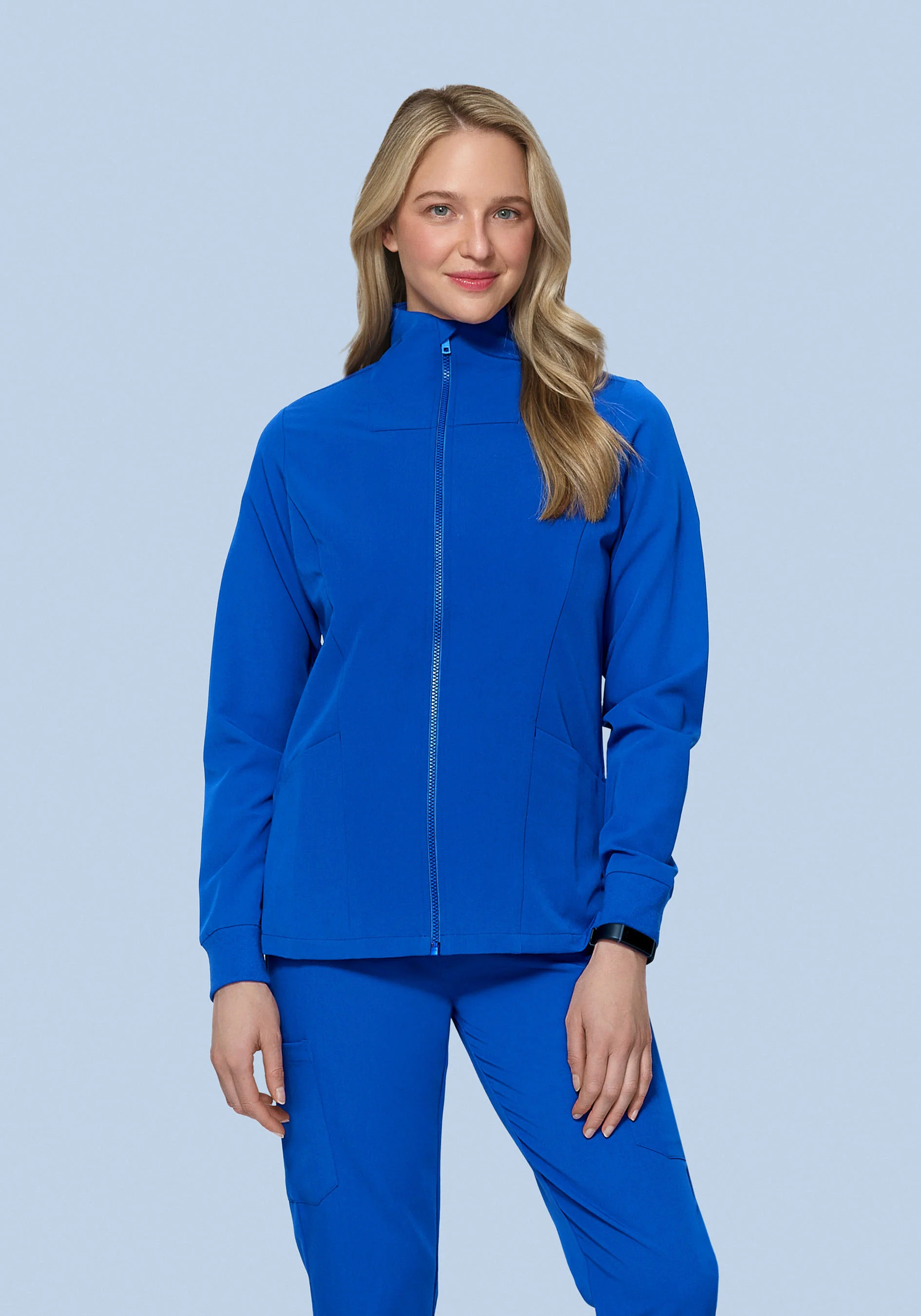 Women's Modern Scrub Jacket Royal Blue - Image 4