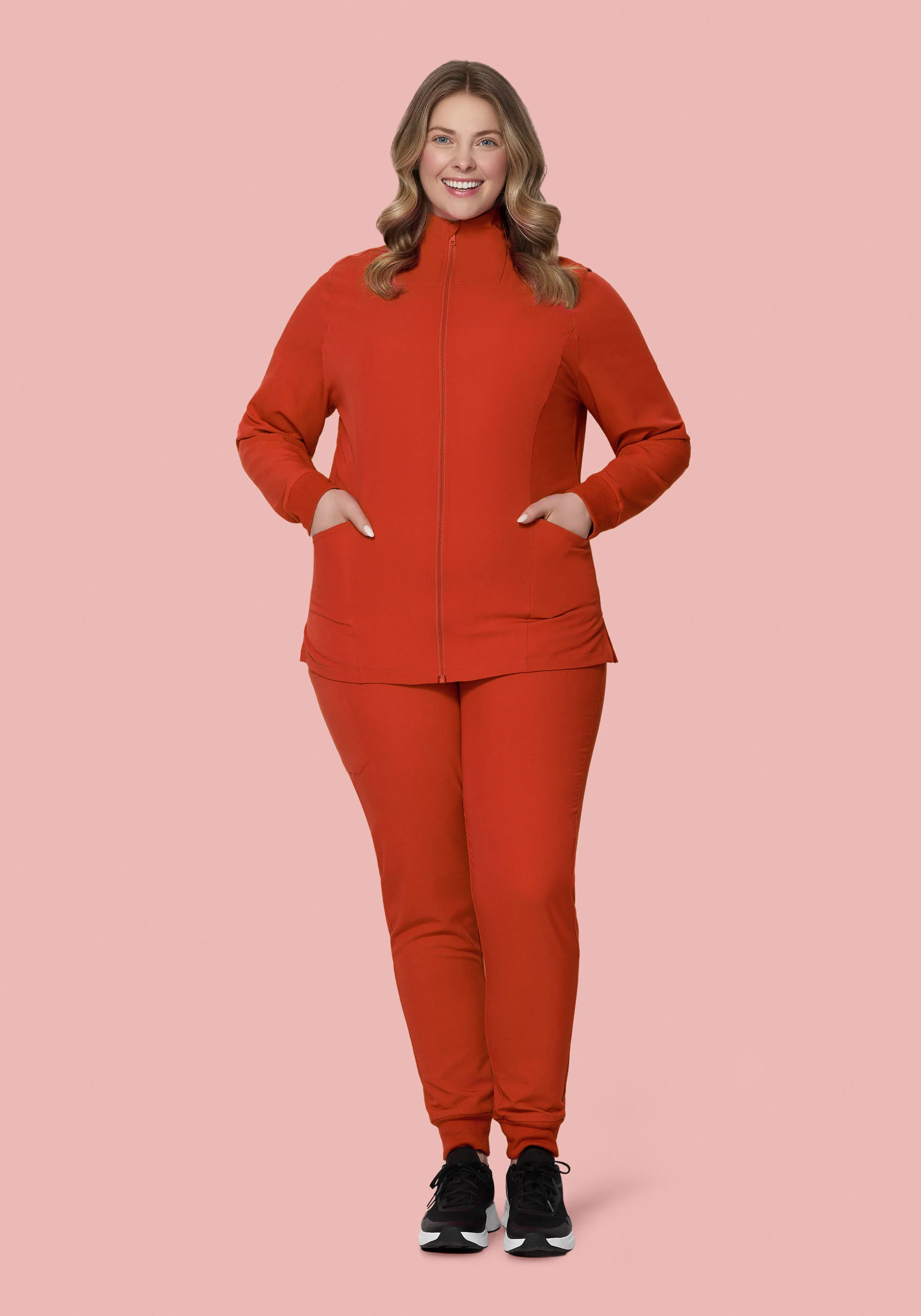 Women's Modern Scrub Jacket Rust - Image 3