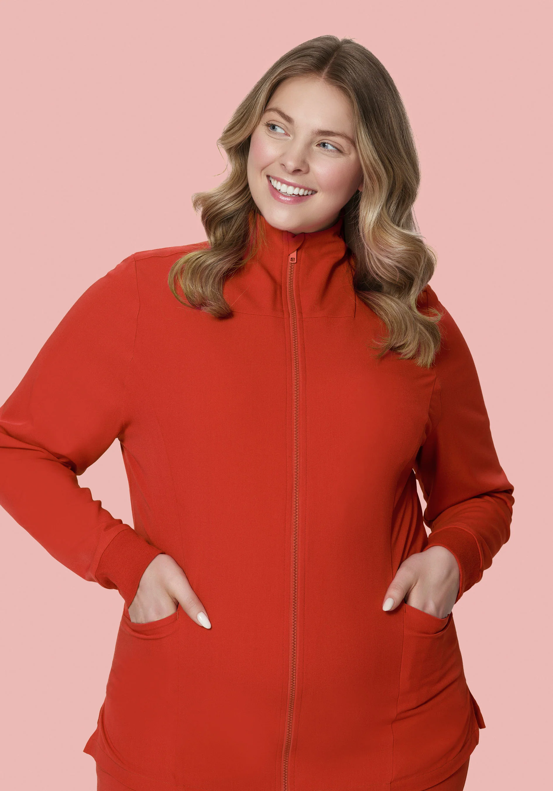 Women's Modern Scrub Jacket Rust - Image 4