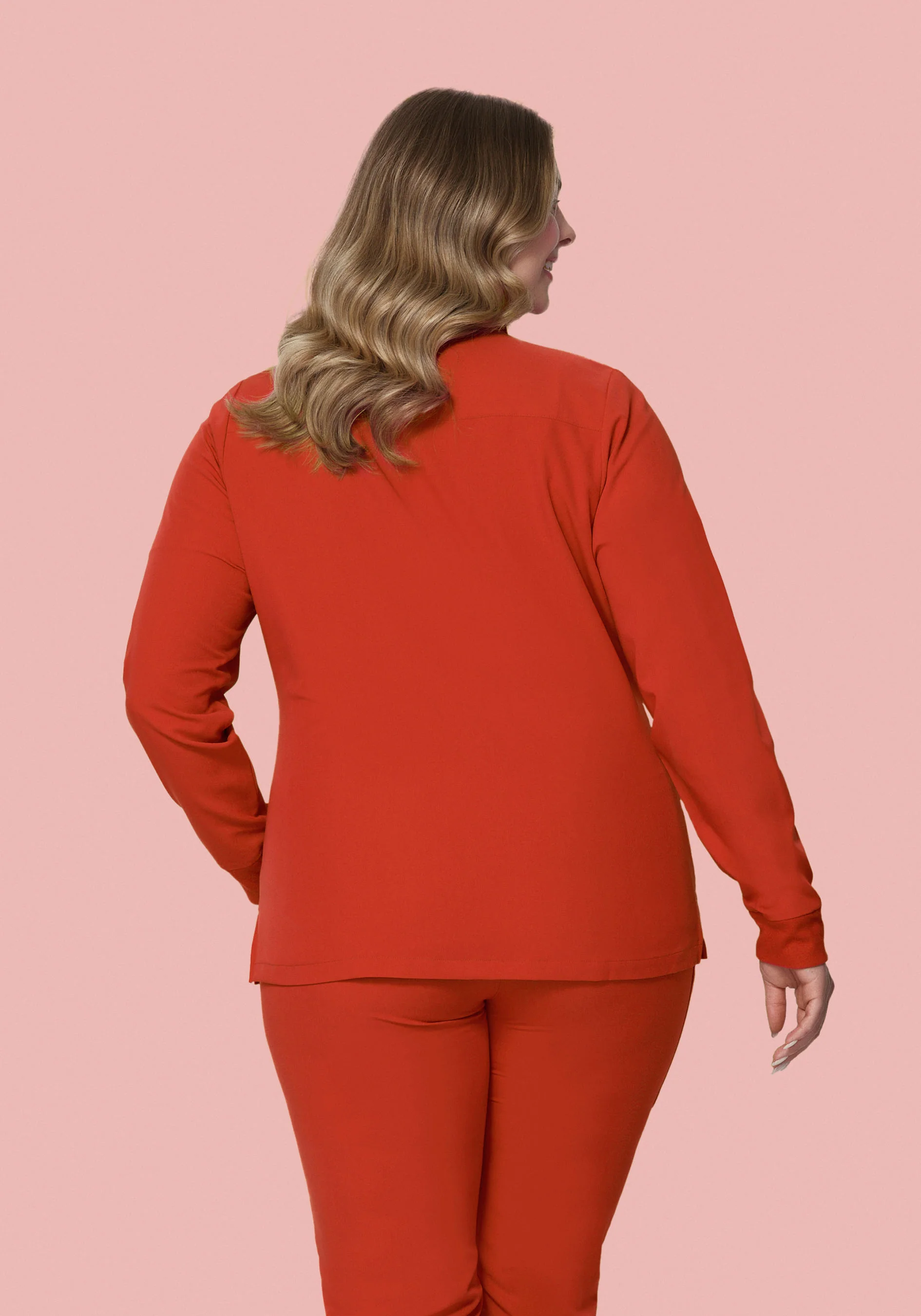 Women's Modern Scrub Jacket Rust - Image 5