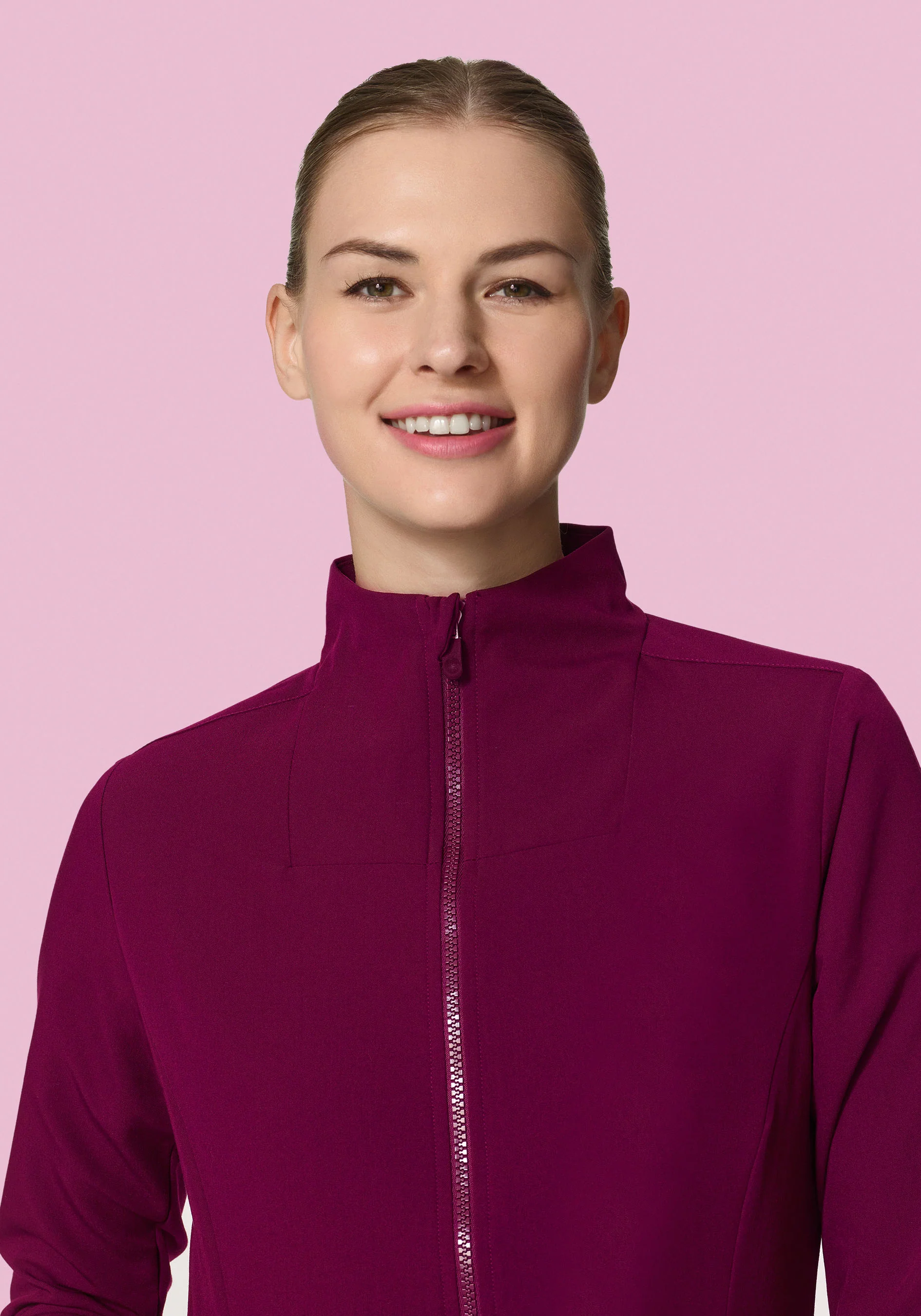 Women's Modern Scrub Jacket Sangria - Image 2