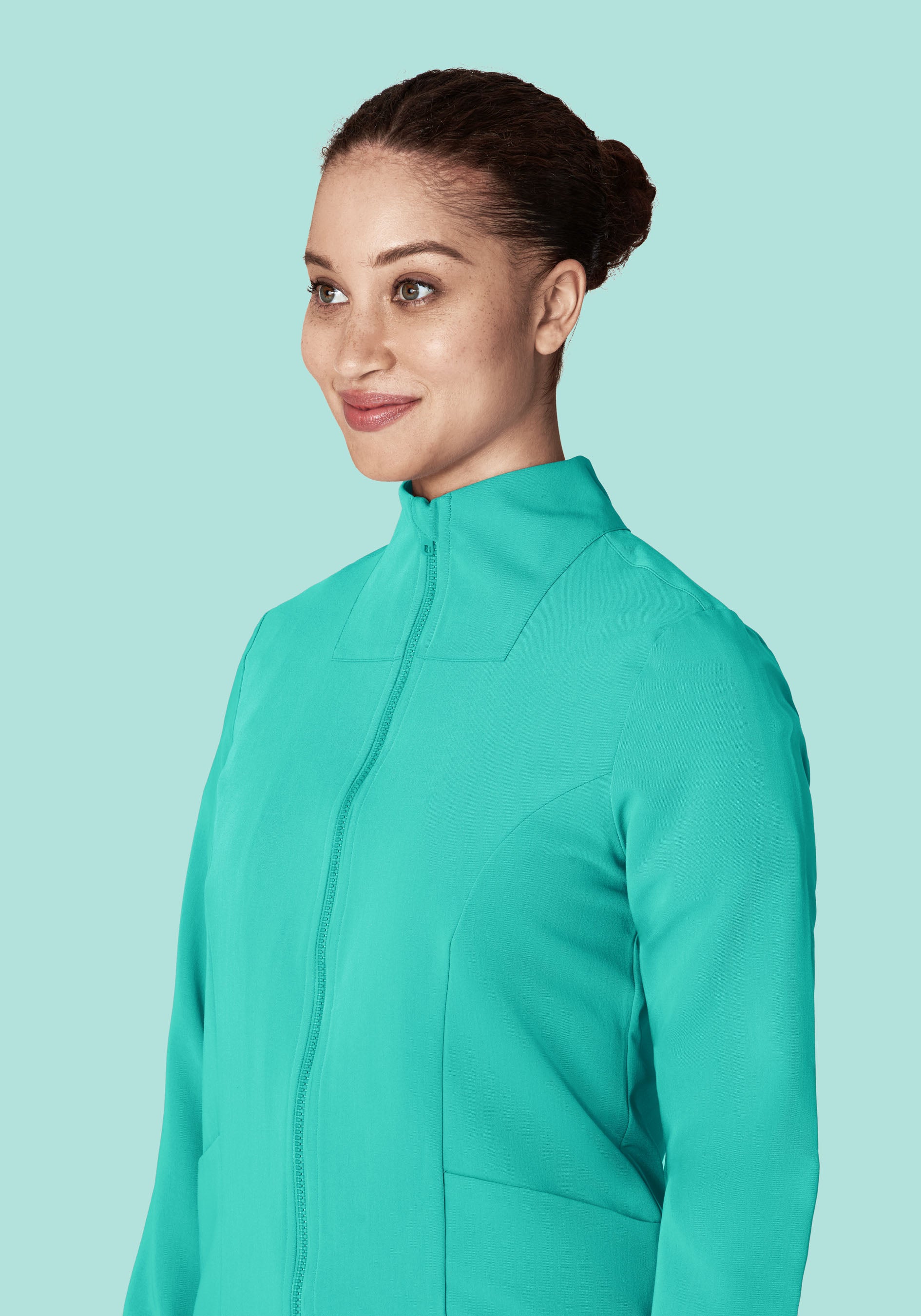 Women's Modern Scrub Jacket Surgical Green - Image 3
