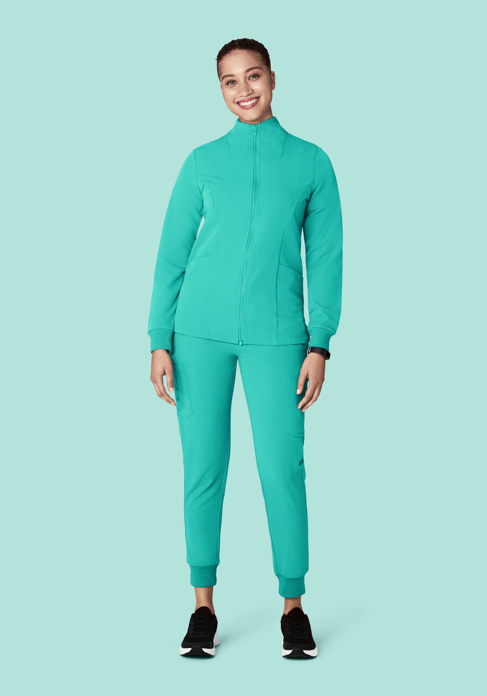 Women's Modern Scrub Jacket Surgical Green - Image 4