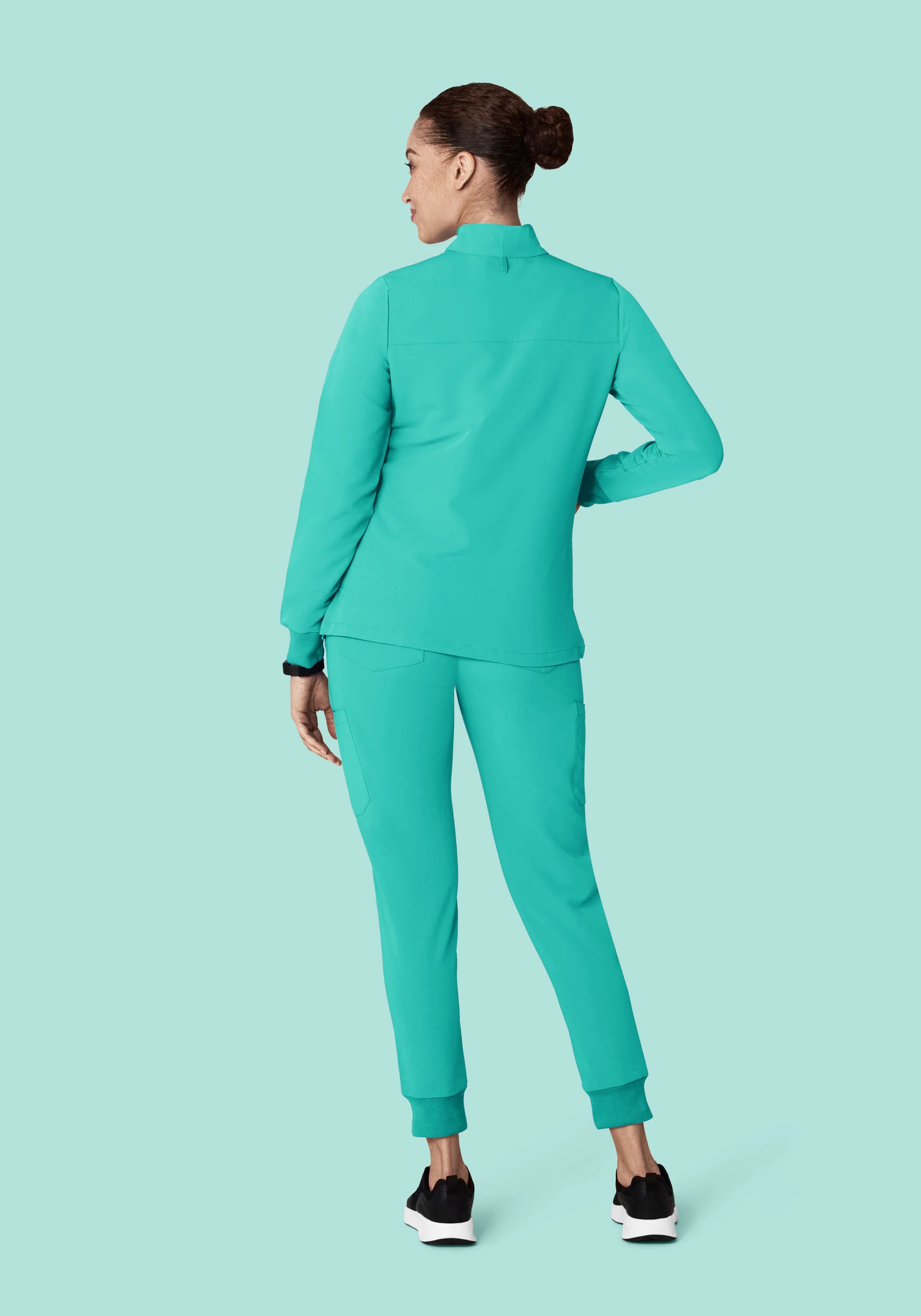 Women's Modern Scrub Jacket Surgical Green - Image 6