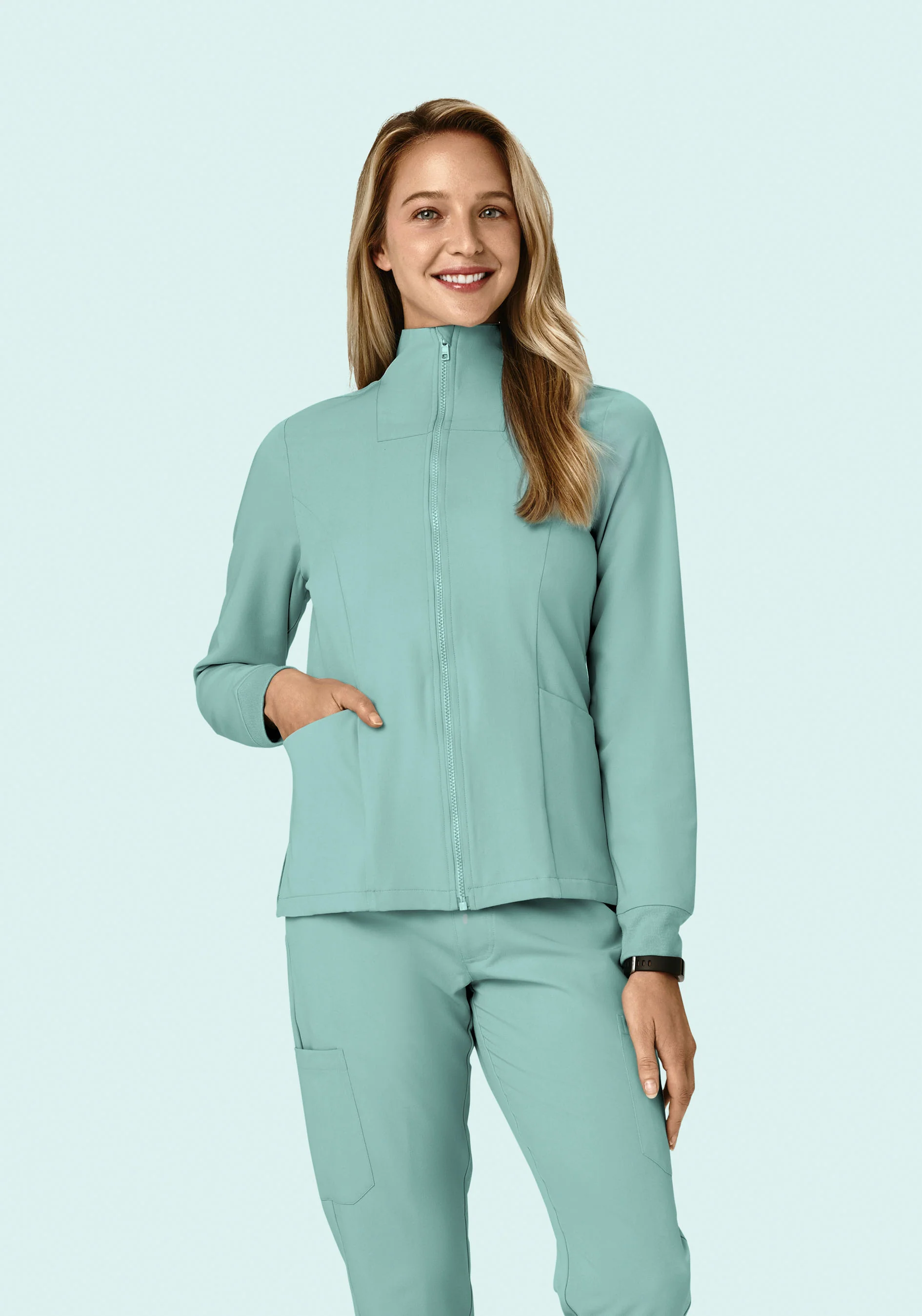 Women's Modern Scrub Jacket Tourmaline - Image 2