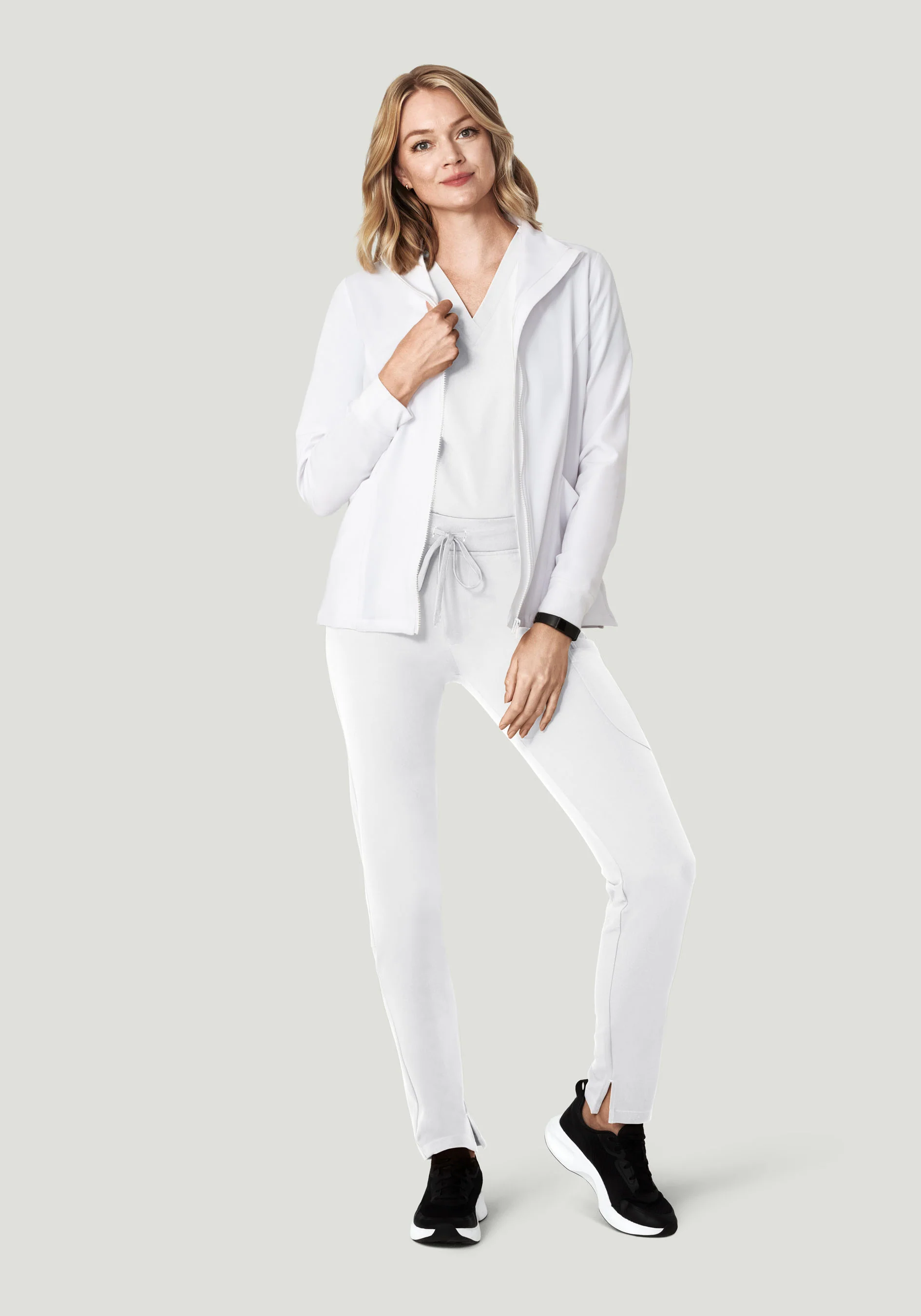 Women's Modern Scrub Jacket White - Image 4