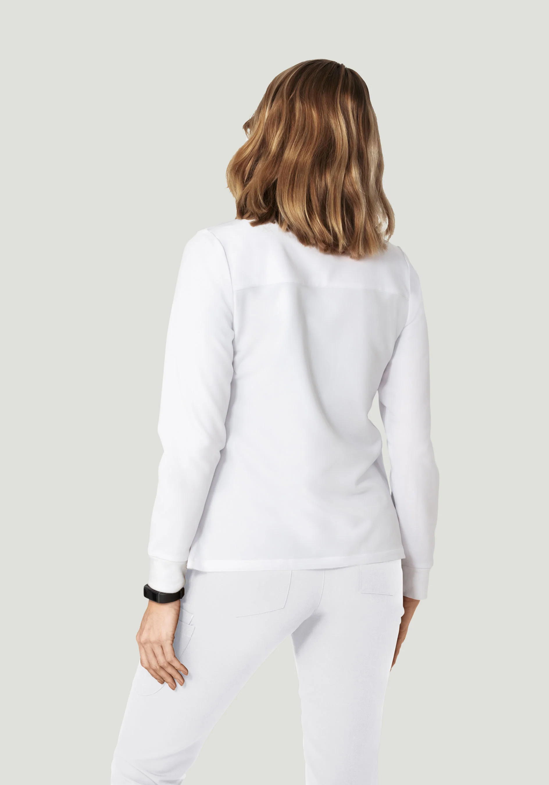 Women's Modern Scrub Jacket White - Image 5