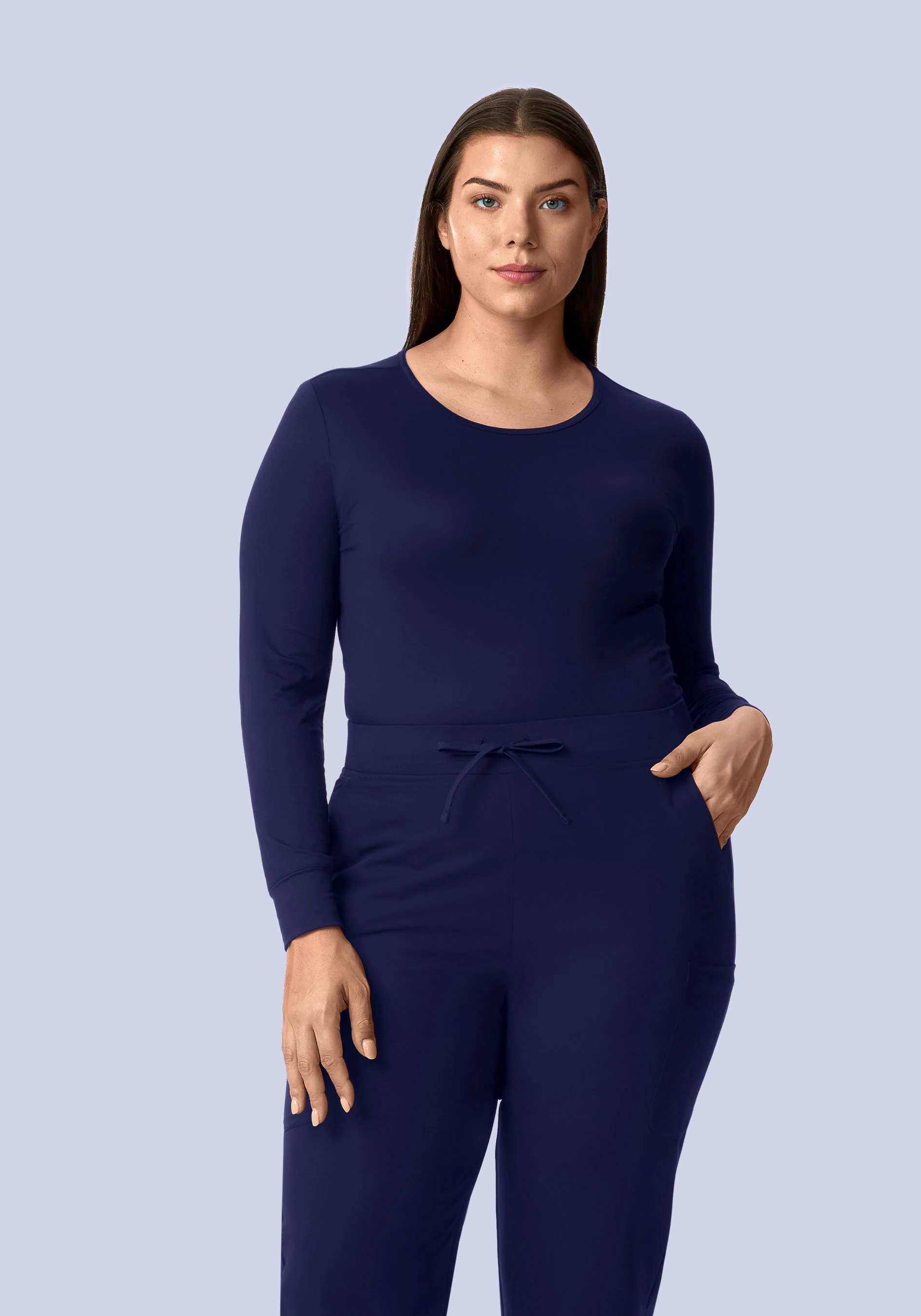 Women's Soft Knit Underscrubs Navy - Image 5