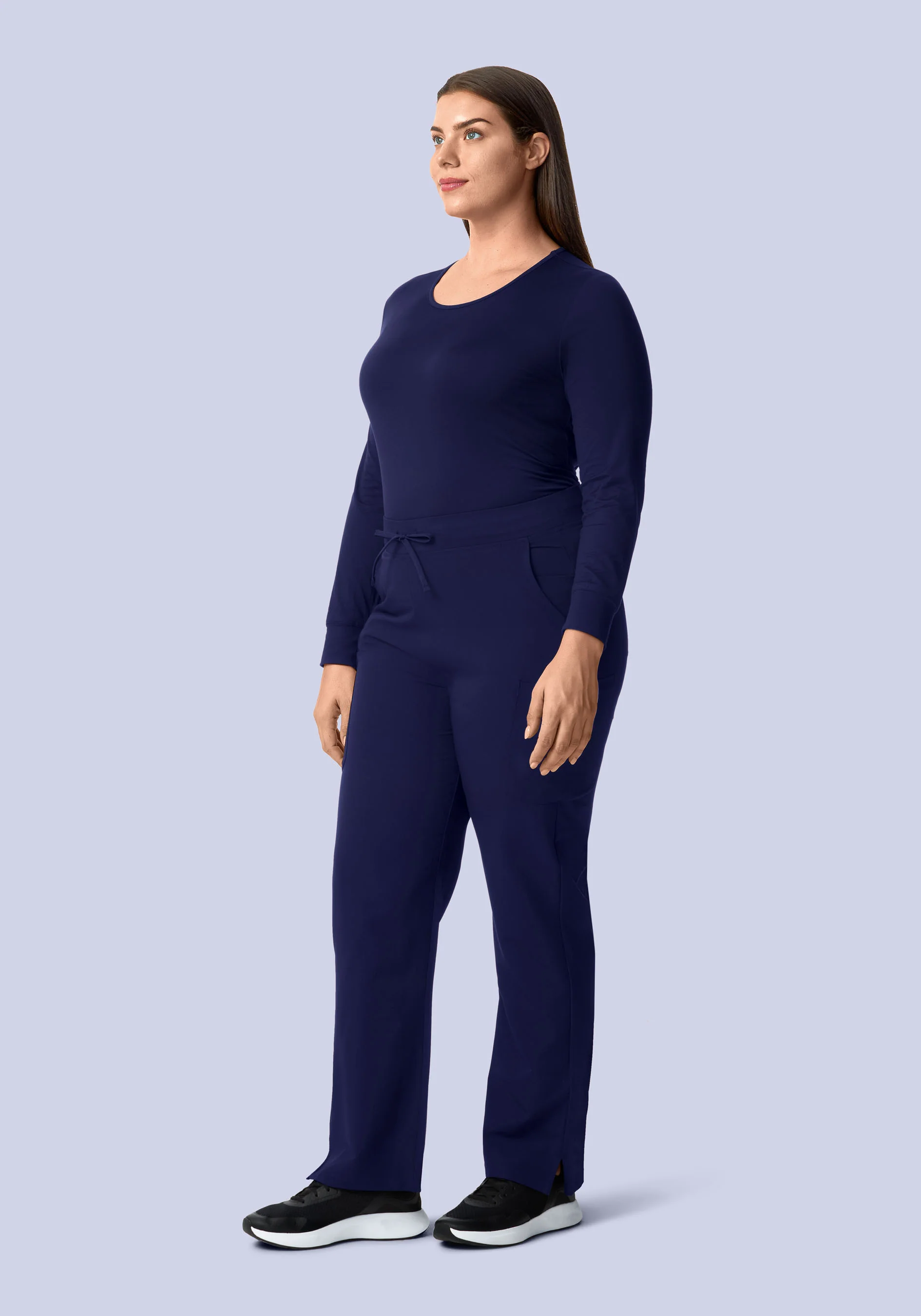 Women's Soft Knit Underscrubs Navy - Image 6