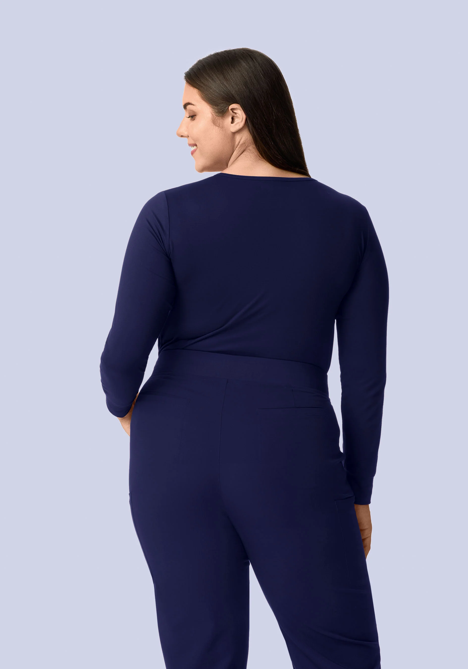 Women's Soft Knit Underscrubs Navy - Image 7