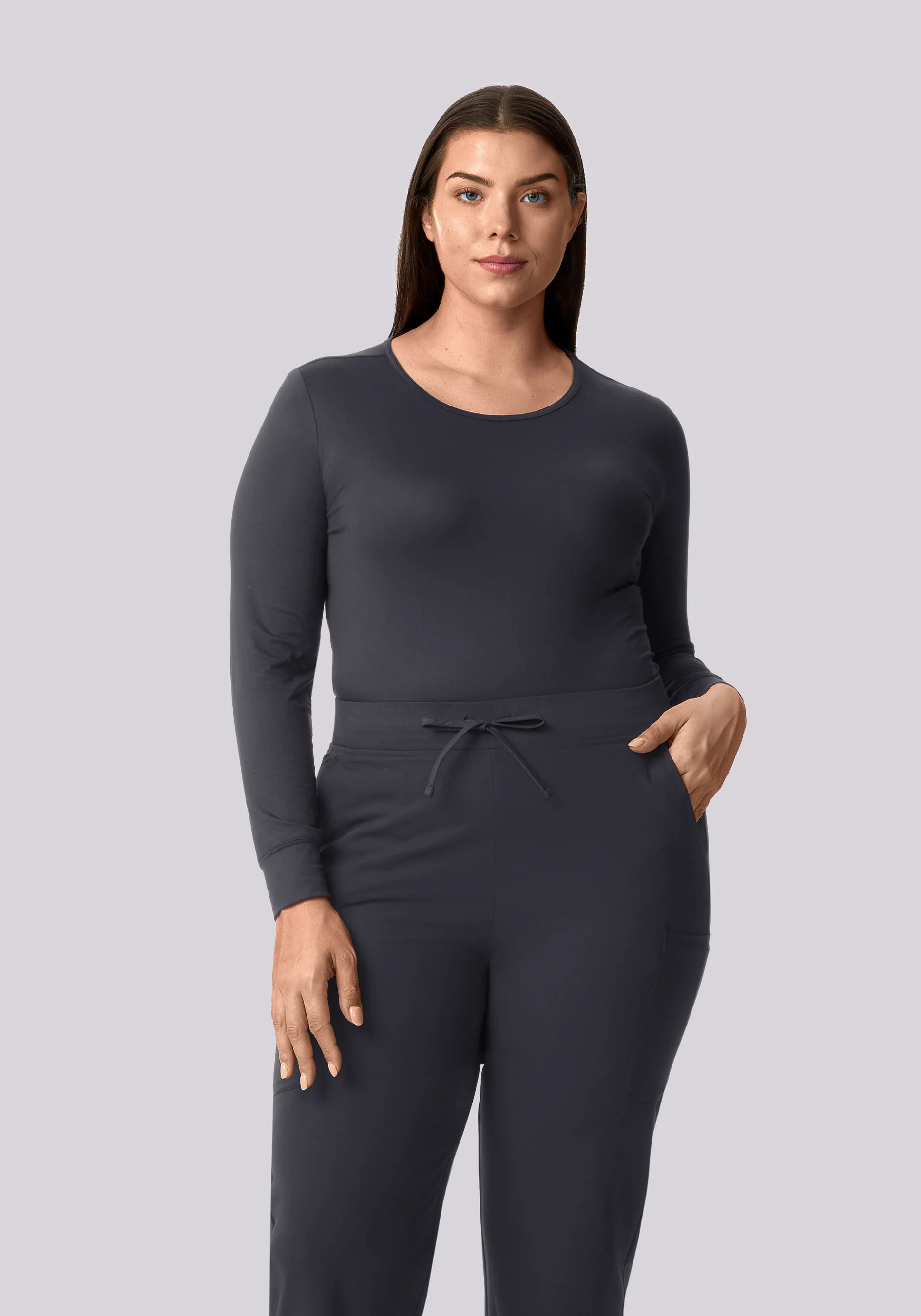 Women's Soft Knit Underscrubs Pewter - Image 5