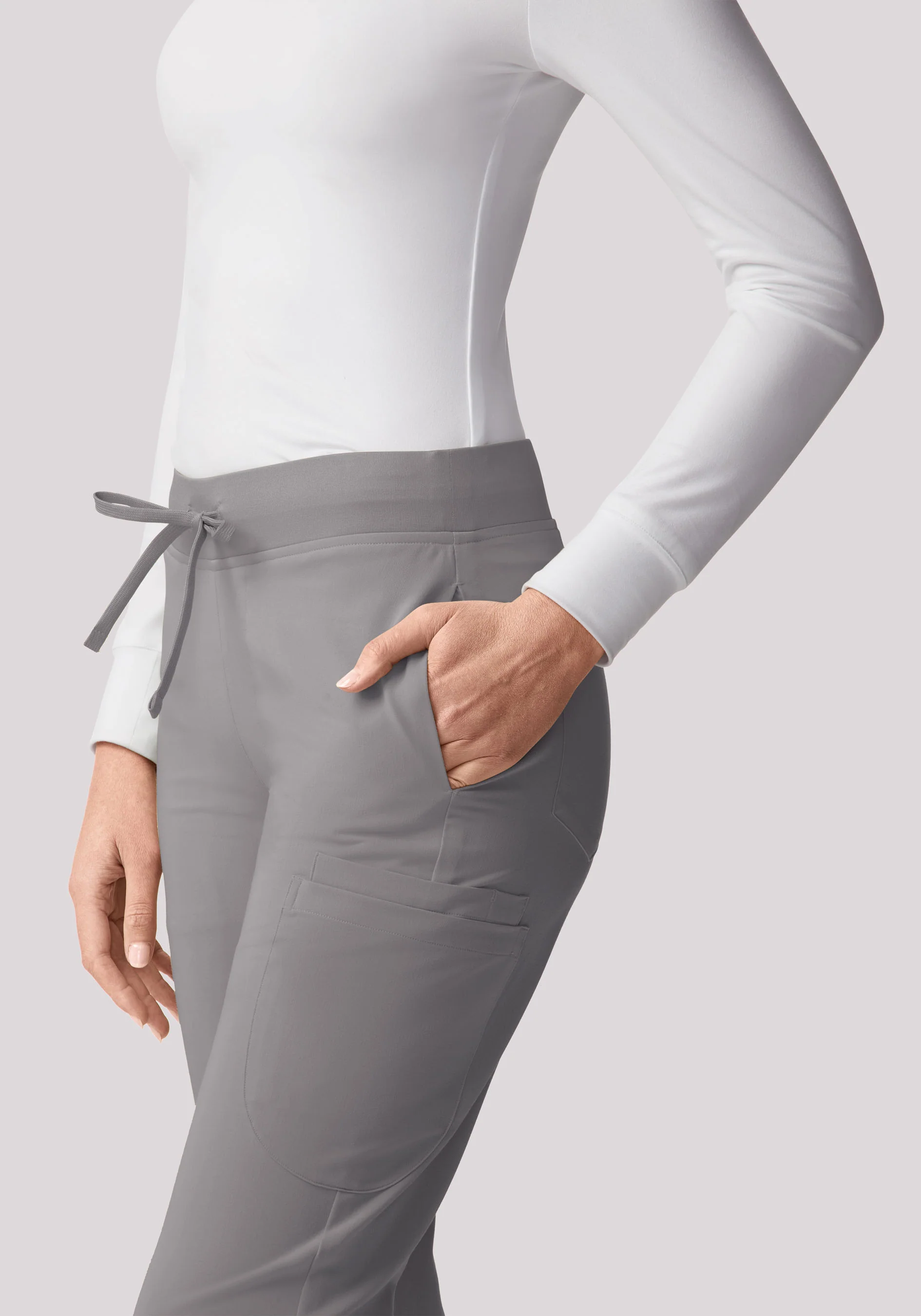 Women's Soft Knit Underscrubs White - Image 3