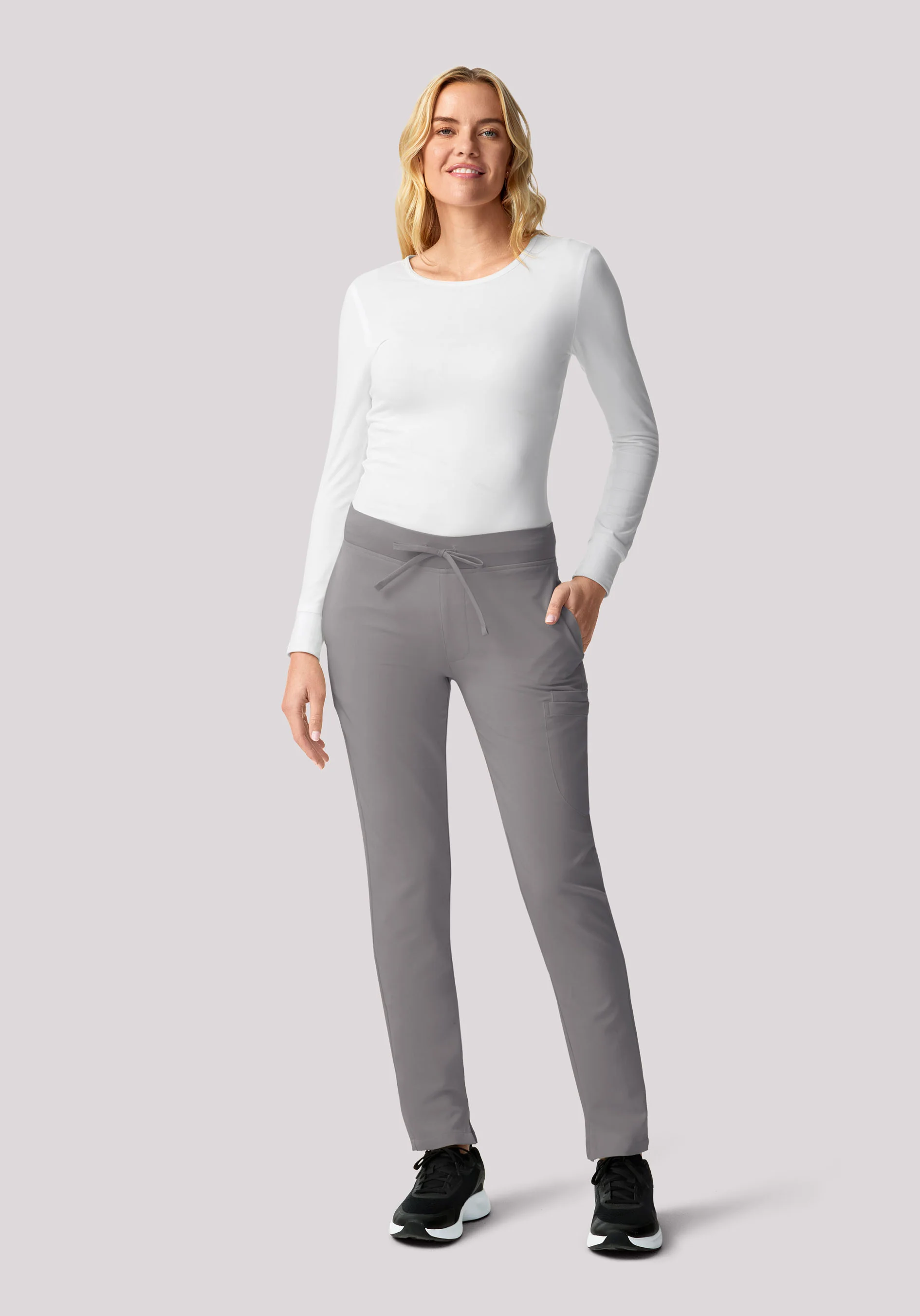 Women's Soft Knit Underscrubs White - Image 4