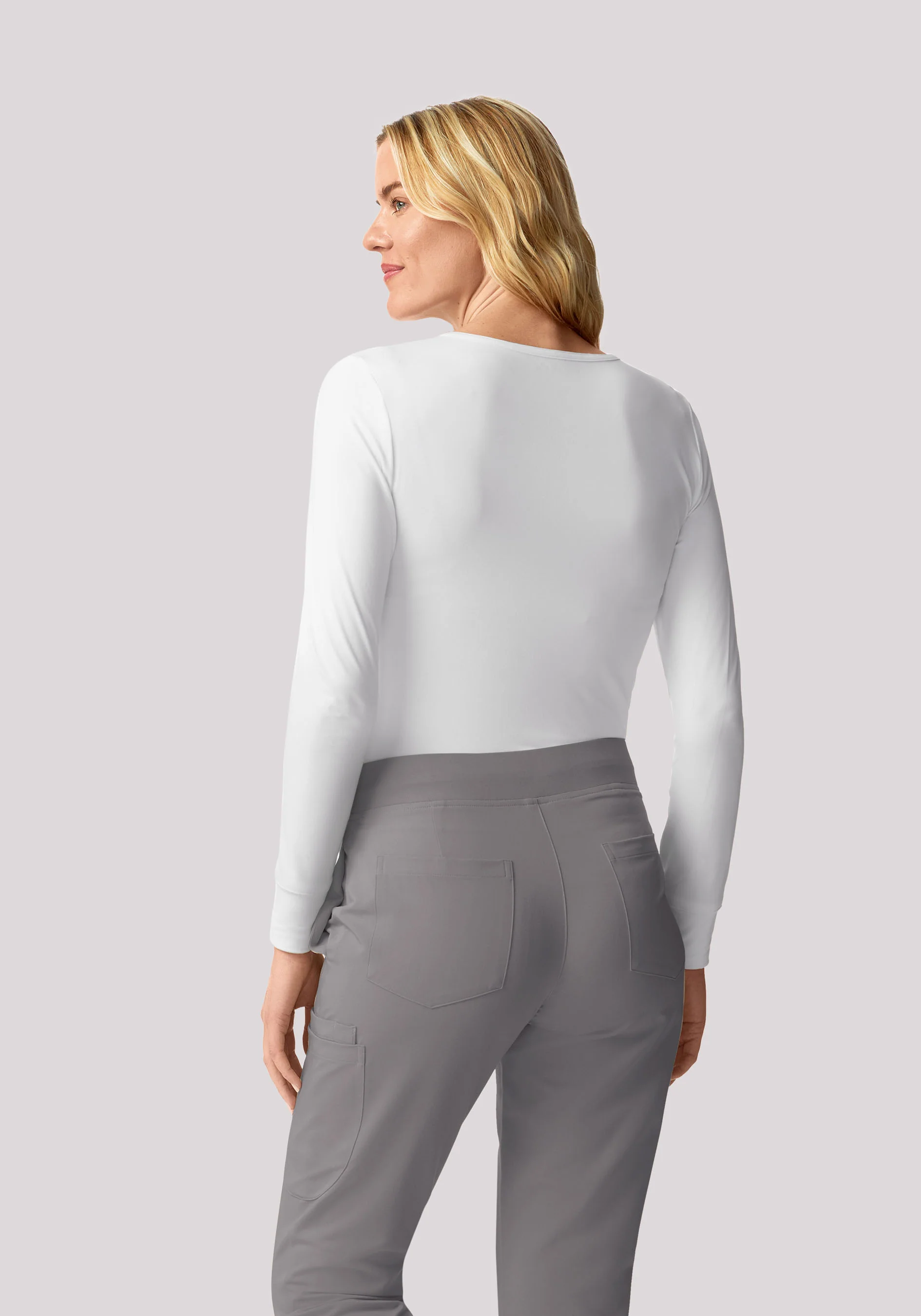 Women's Soft Knit Underscrubs White - Image 5